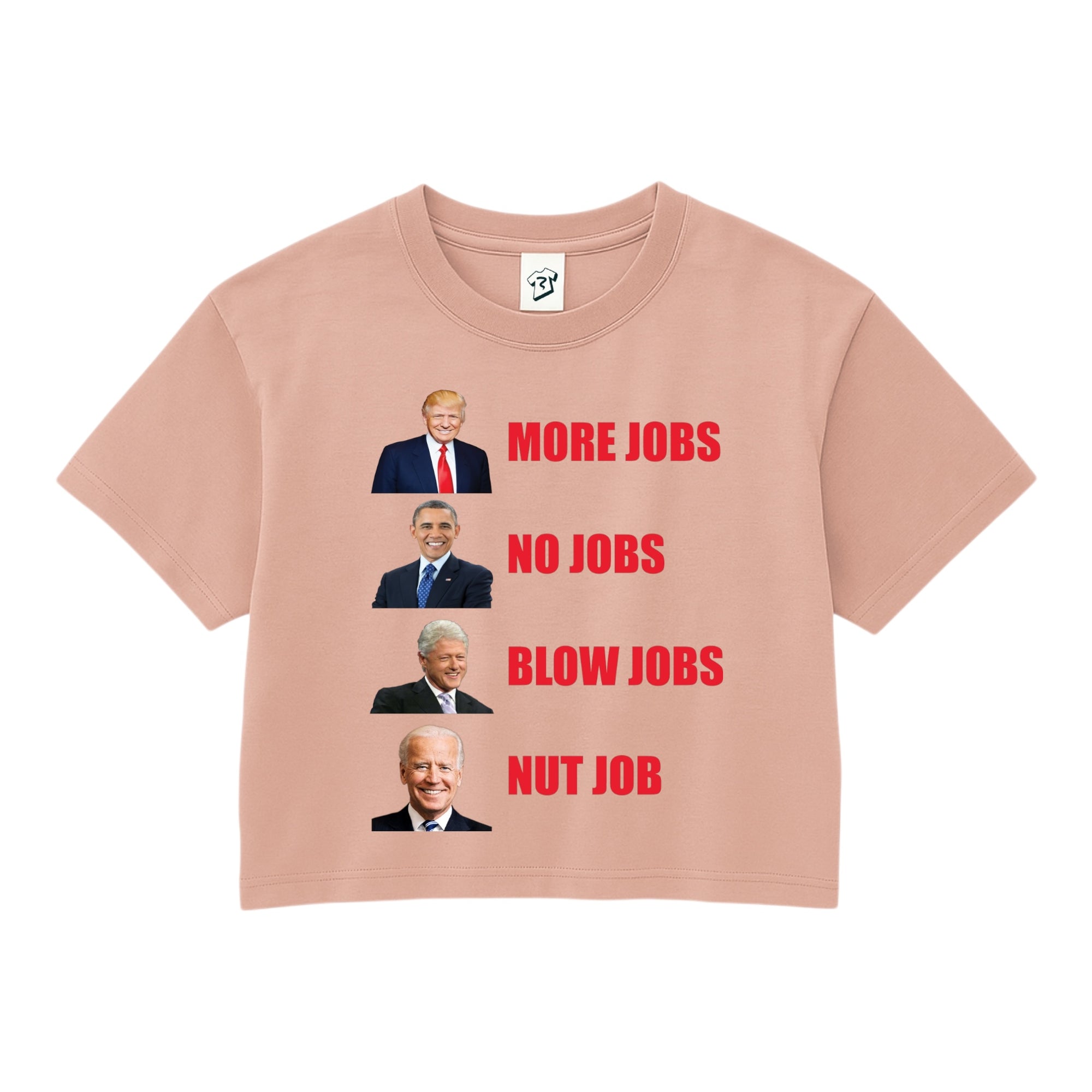 Tees Club crop top More Jobs No Jobs - Crop Top Black Size XS back view