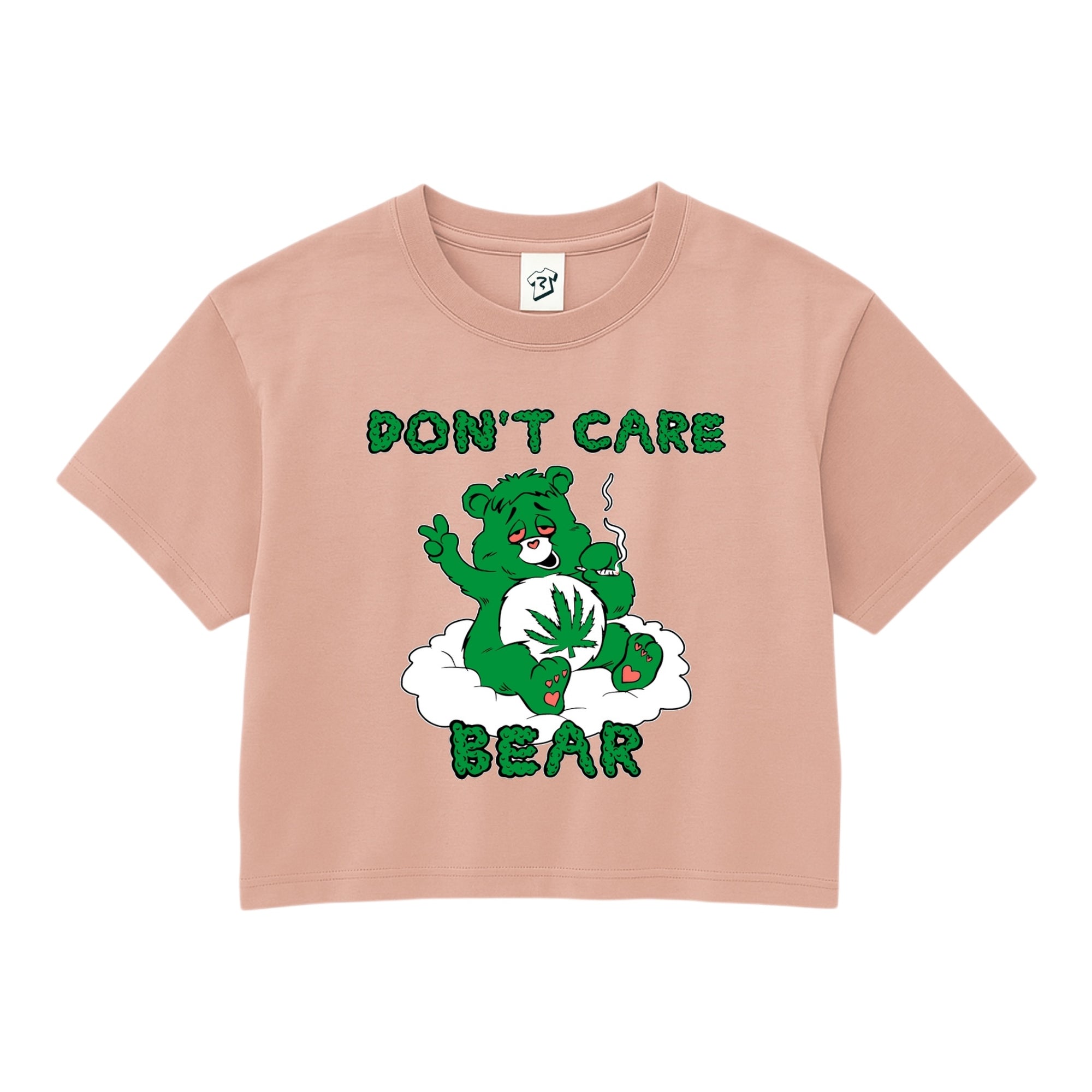 Don't Care Lazy Bear - Crop Top