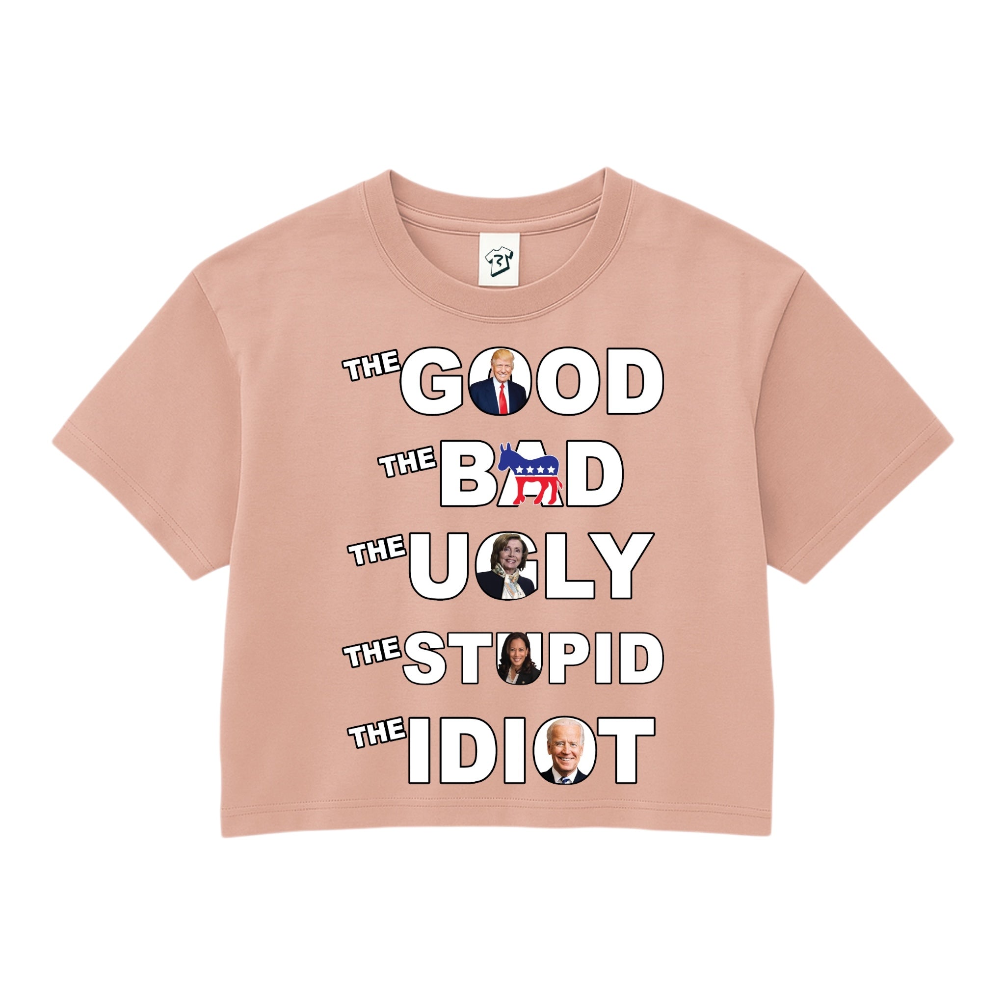 Tees Club crop top The Good The Bad The Ugly The Stupid - Crop Top Black Size XS front view