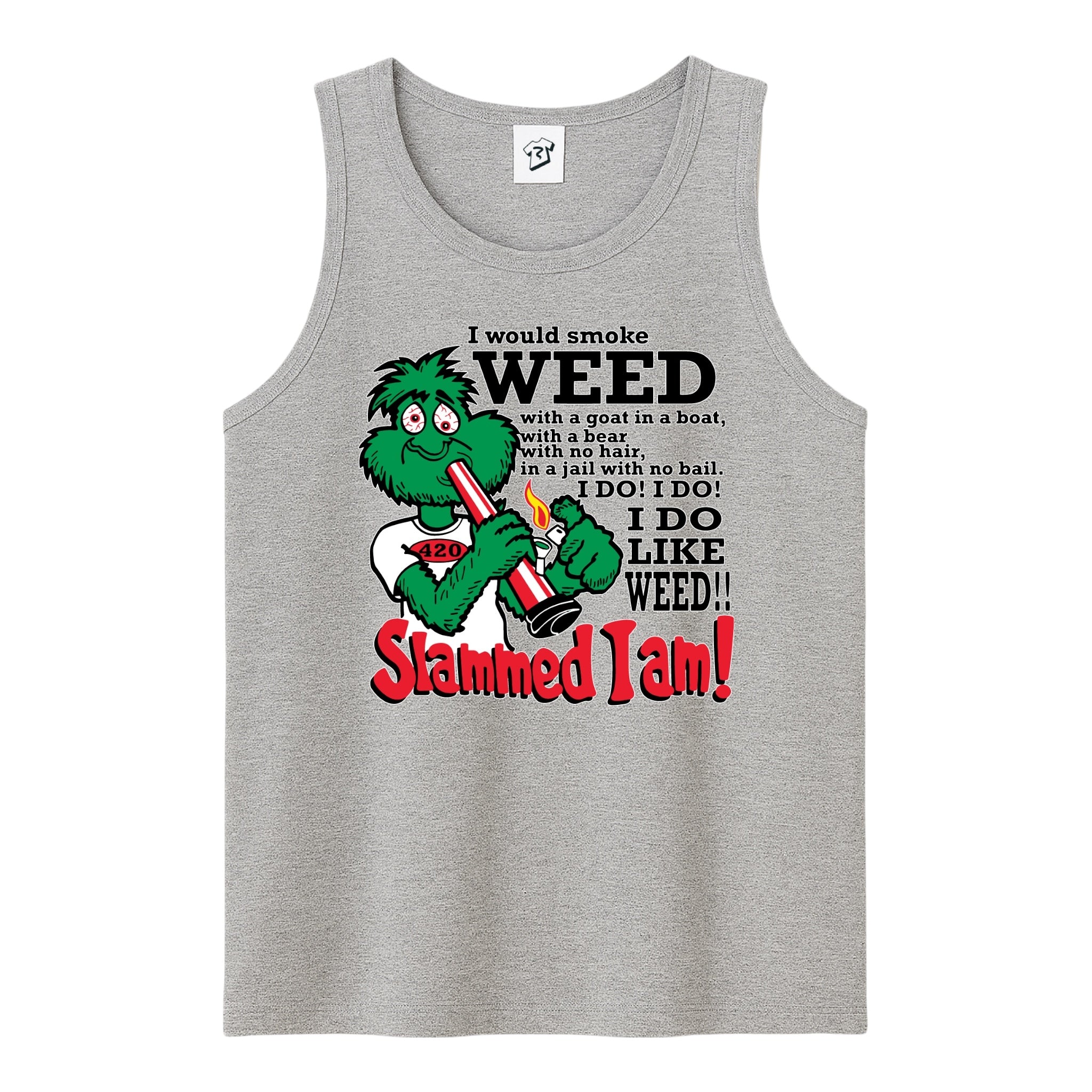 Tees Club tank top Slammed I Am Weed - Tank Top Navy Size M detail
