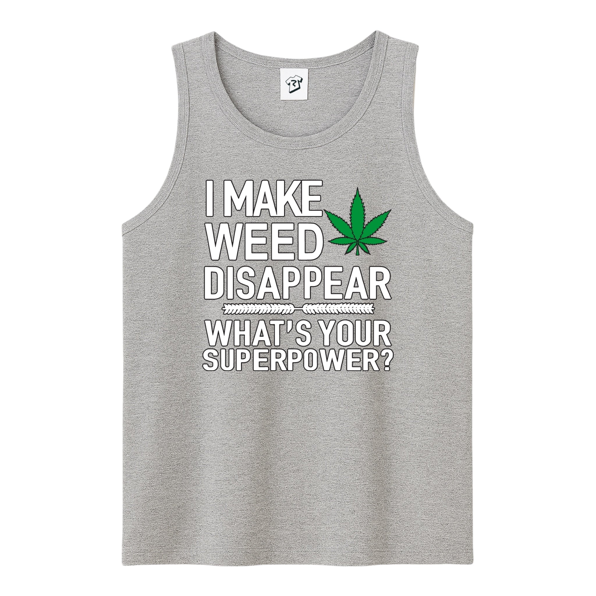 Tees Club tank top I Make Weed Disappear What's Your Superpower? - Tank Top Navy Size M detail