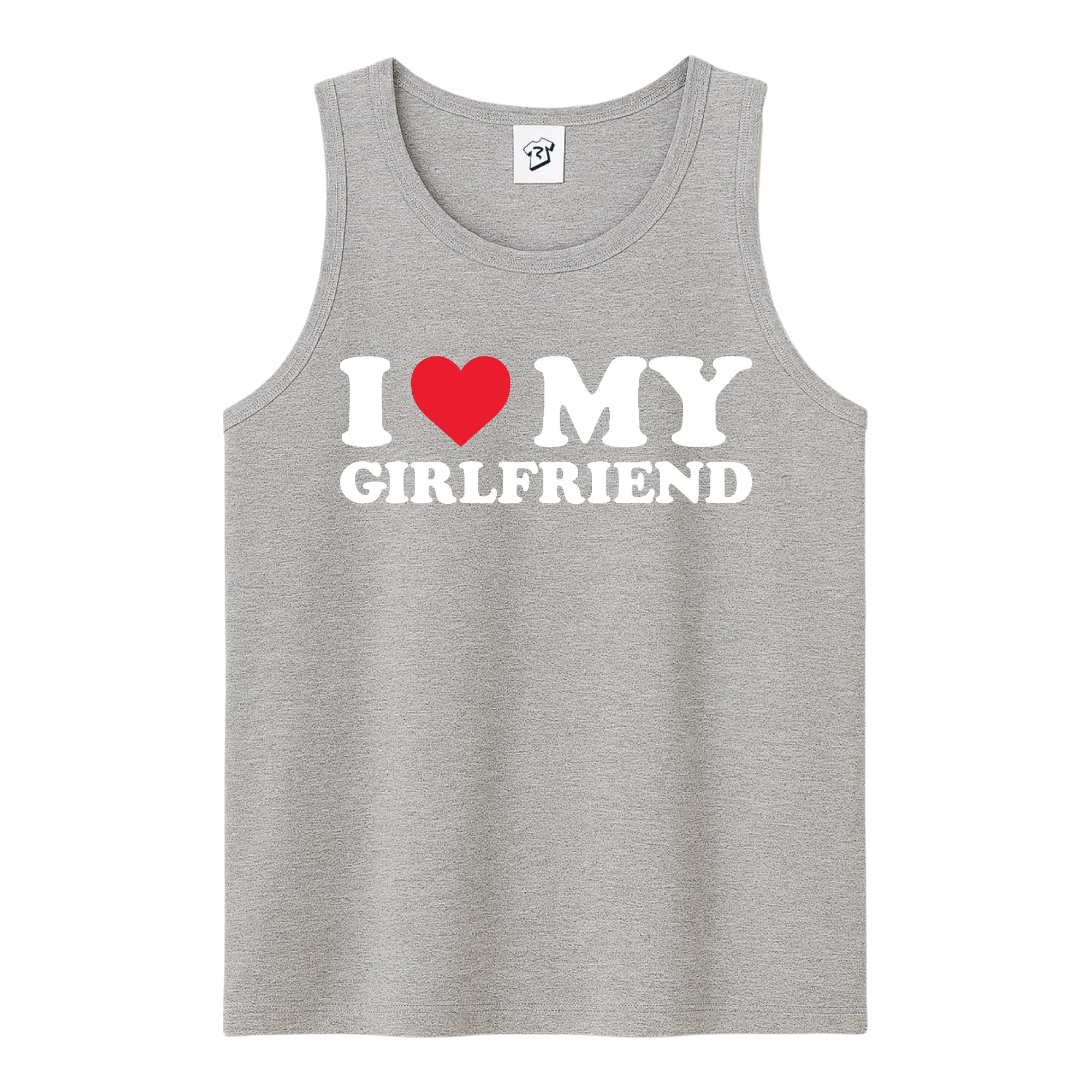 Tees Club tank top I Love My Girlfriend - Tank Top Navy Size S back view