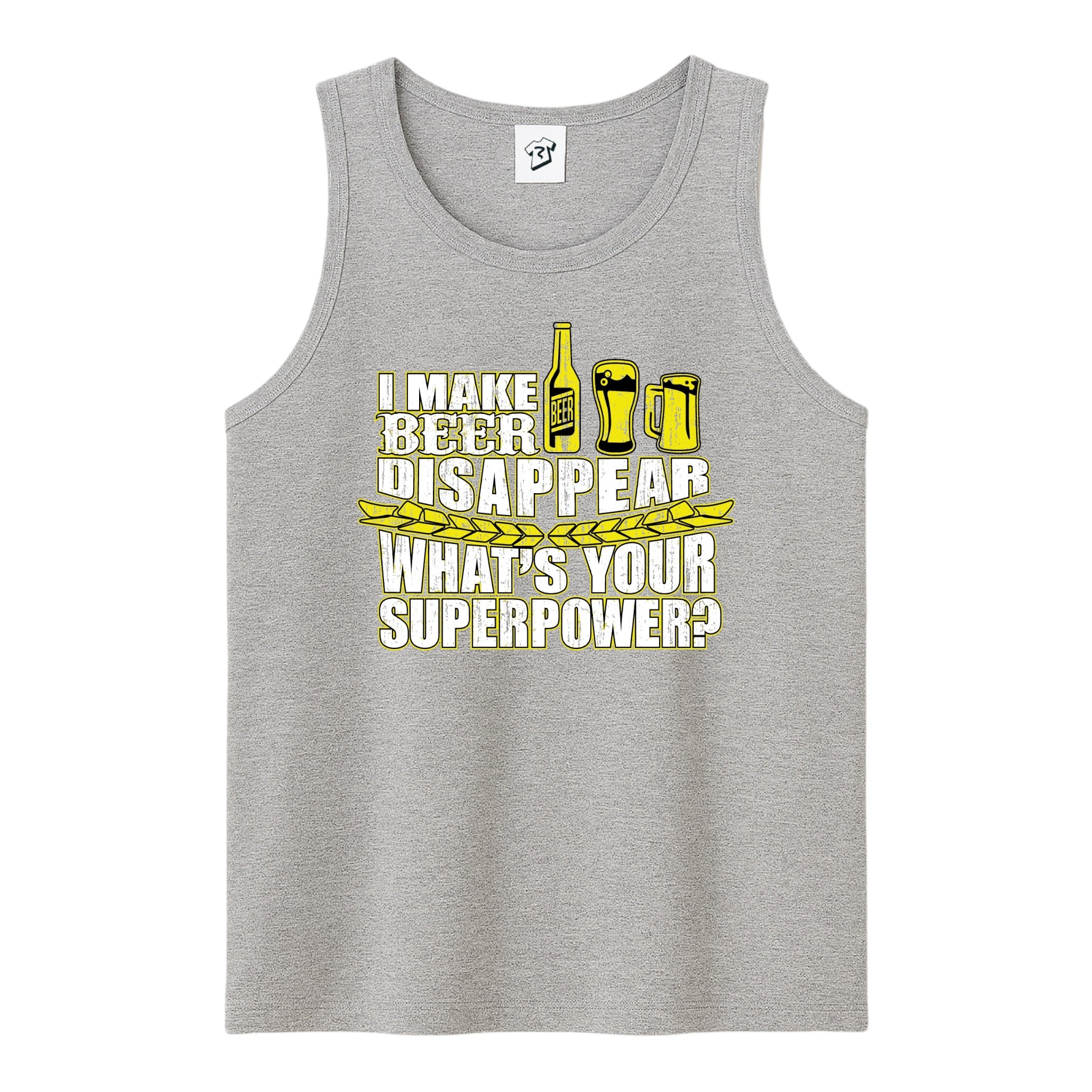 Tees Club tank top I Make Beer Disappear What's Your Superpower? - Tank Top Navy Size M detail