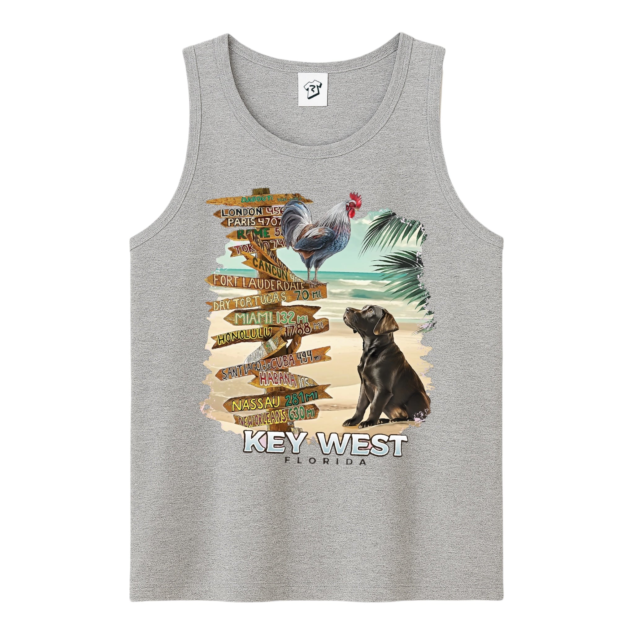 Tees Club tank top Dog and Rooster KW - Tank Top Navy Size L detail