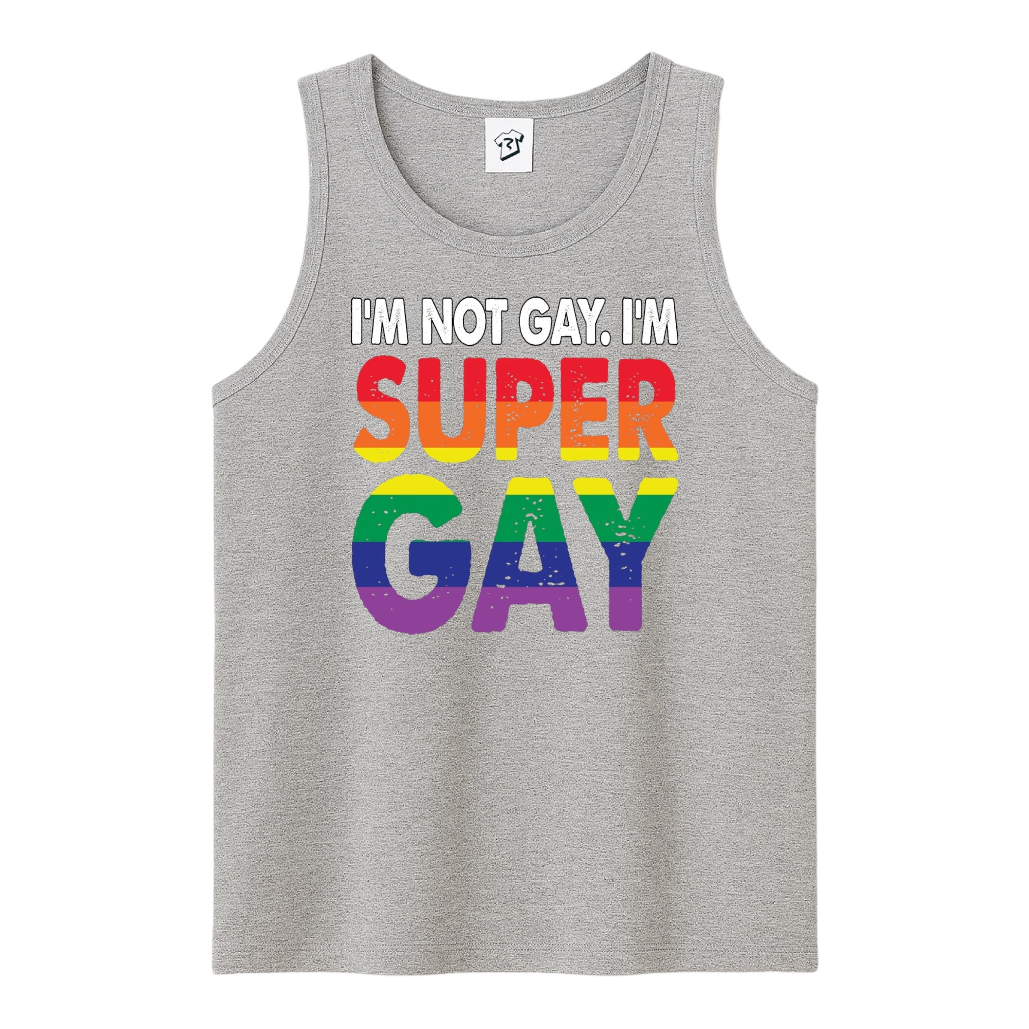 Tees Club tank top I'm Not Gay I'm Super Gay - Tank Top Navy Size M detail