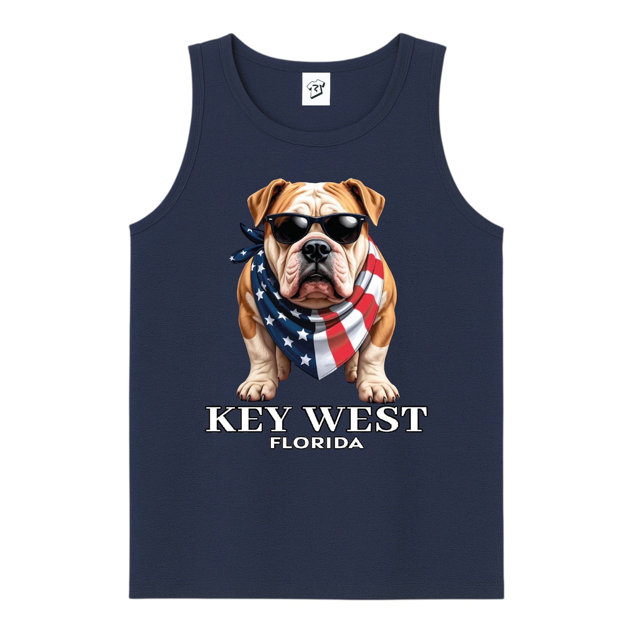 Tees Club tank top Bulldog KW - Tank Top Navy Size S front view