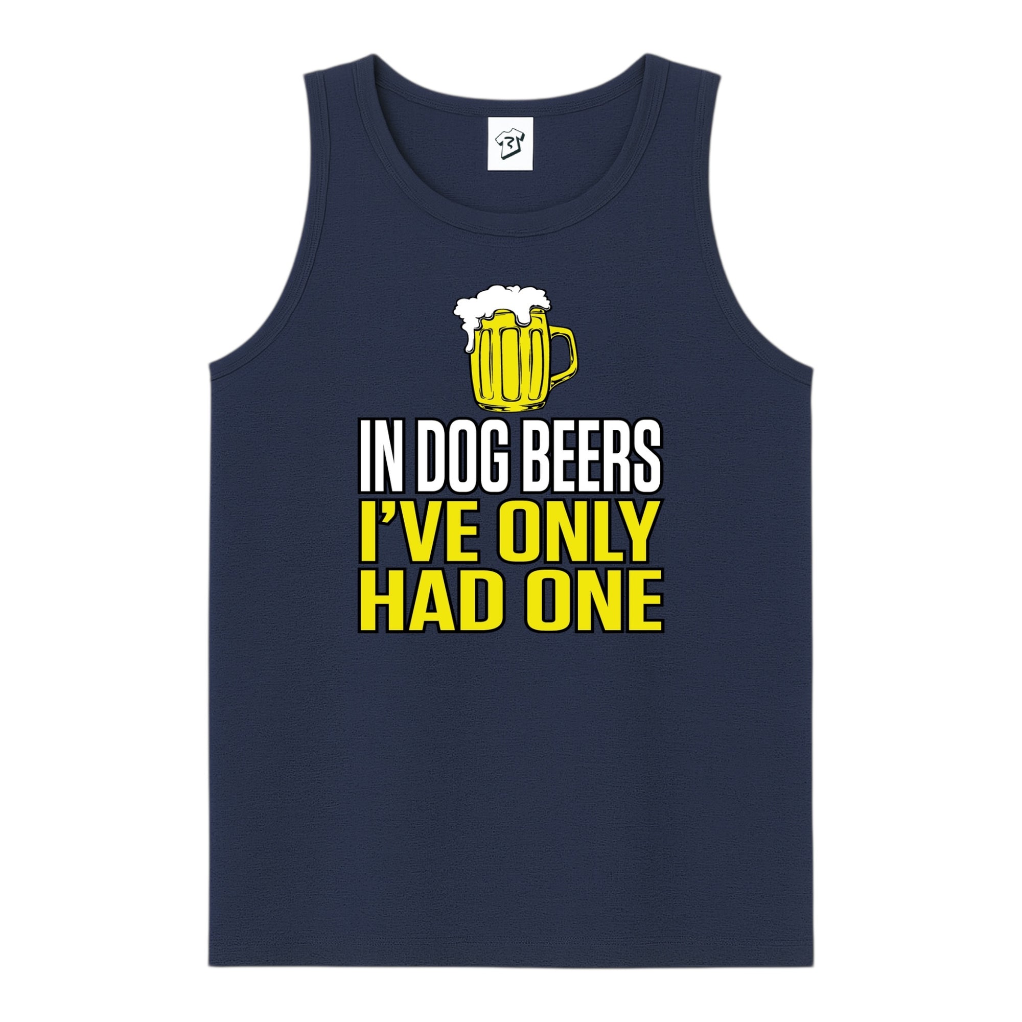 Tees Club tank top In Dog Beers I've Only Had One - Tank Top Navy Size S front view