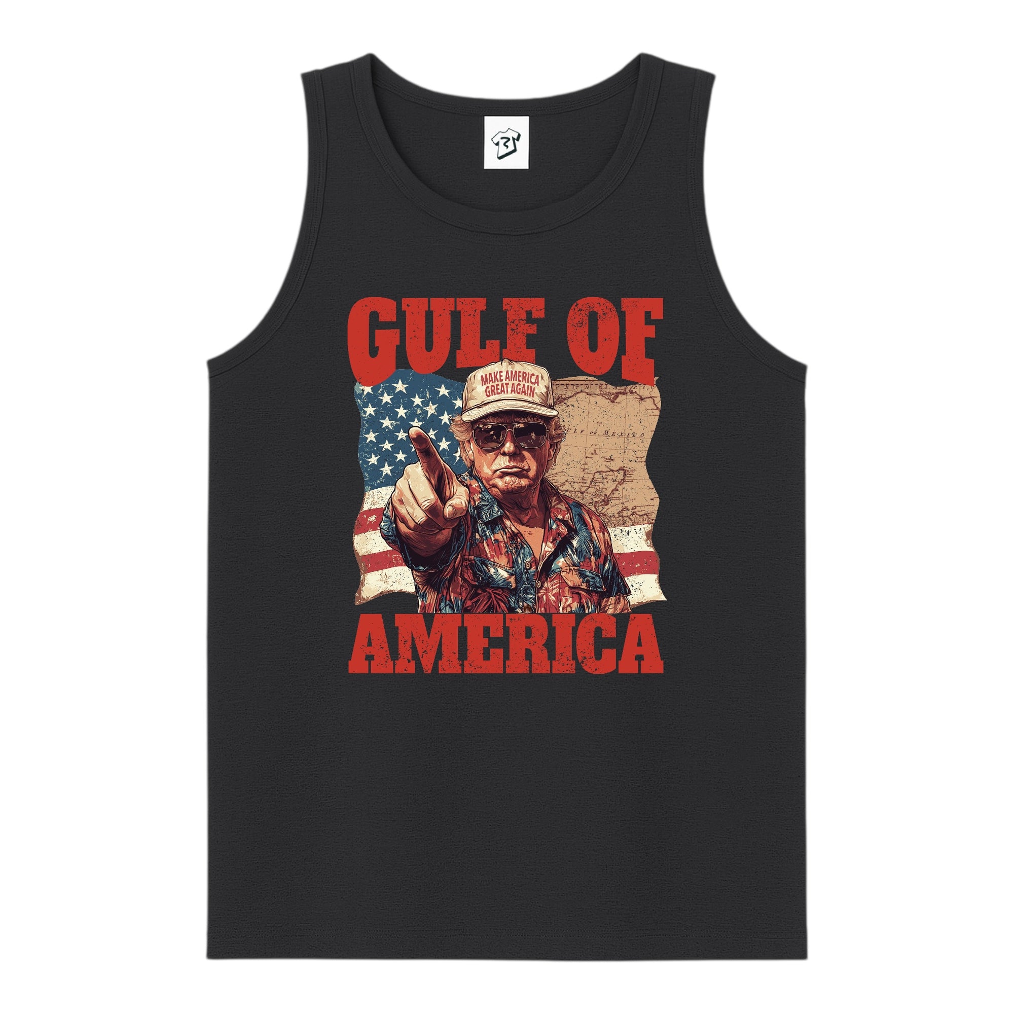 Tees Club tank top Gulf of America Jimmy Buffett - Tank Top Navy Size S back view