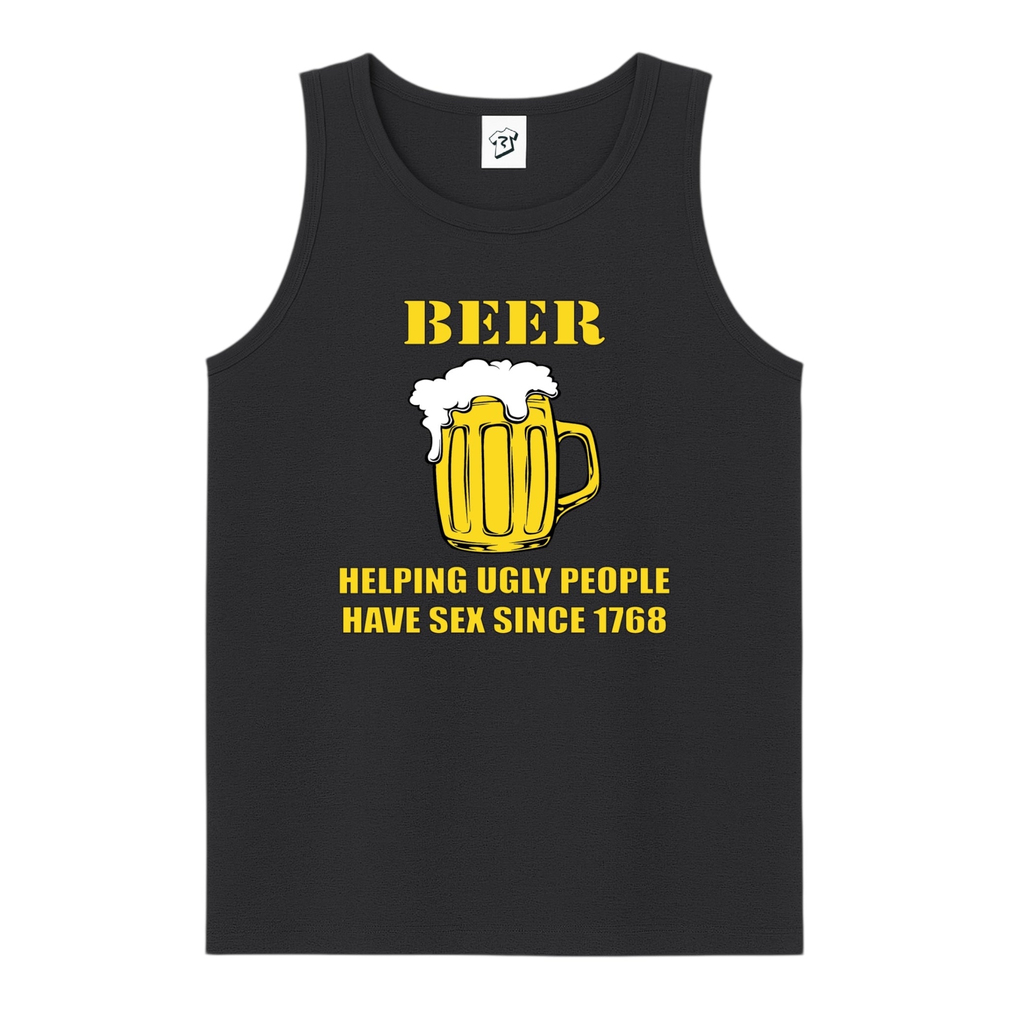Tees Club tank top Beer Helping Ugly People Have Sex - Tank Top Navy Size M detail