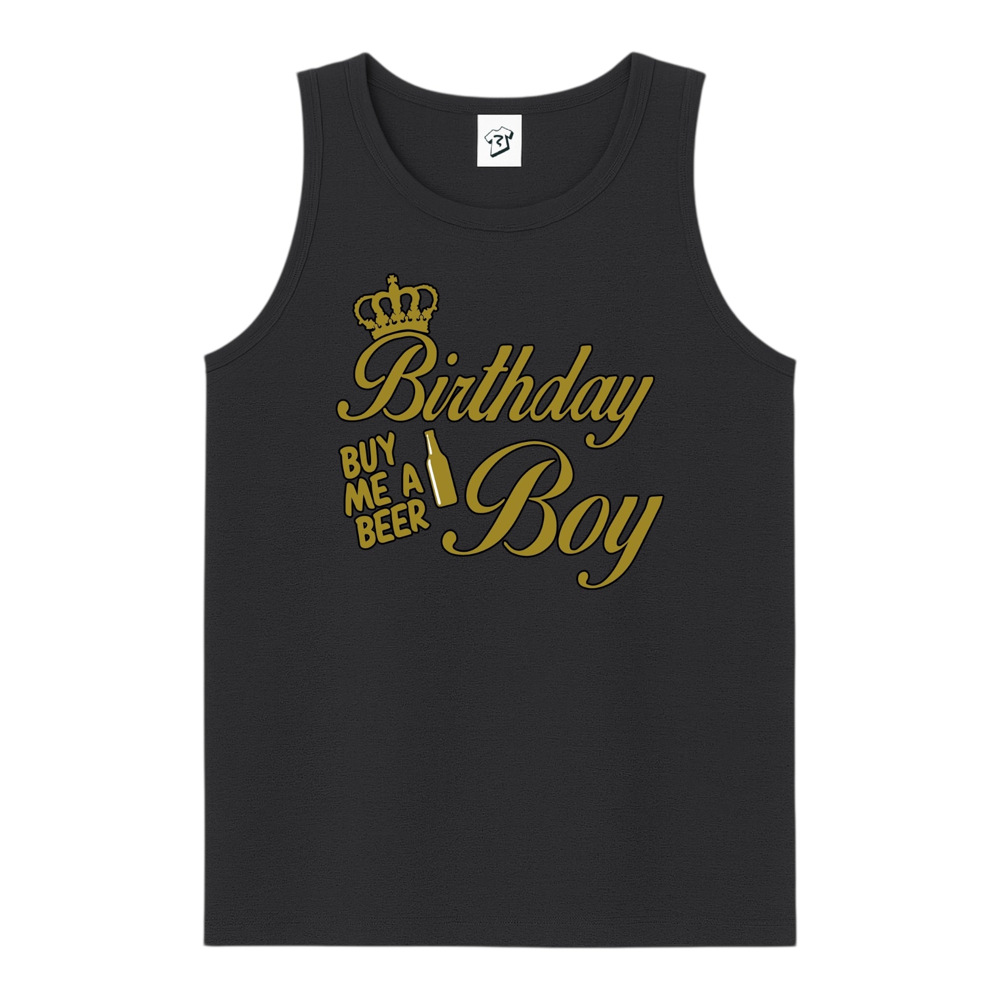 Tees Club tank top Birthday Boy (Buy Me a Beer) - Tank Top Navy Size S back view