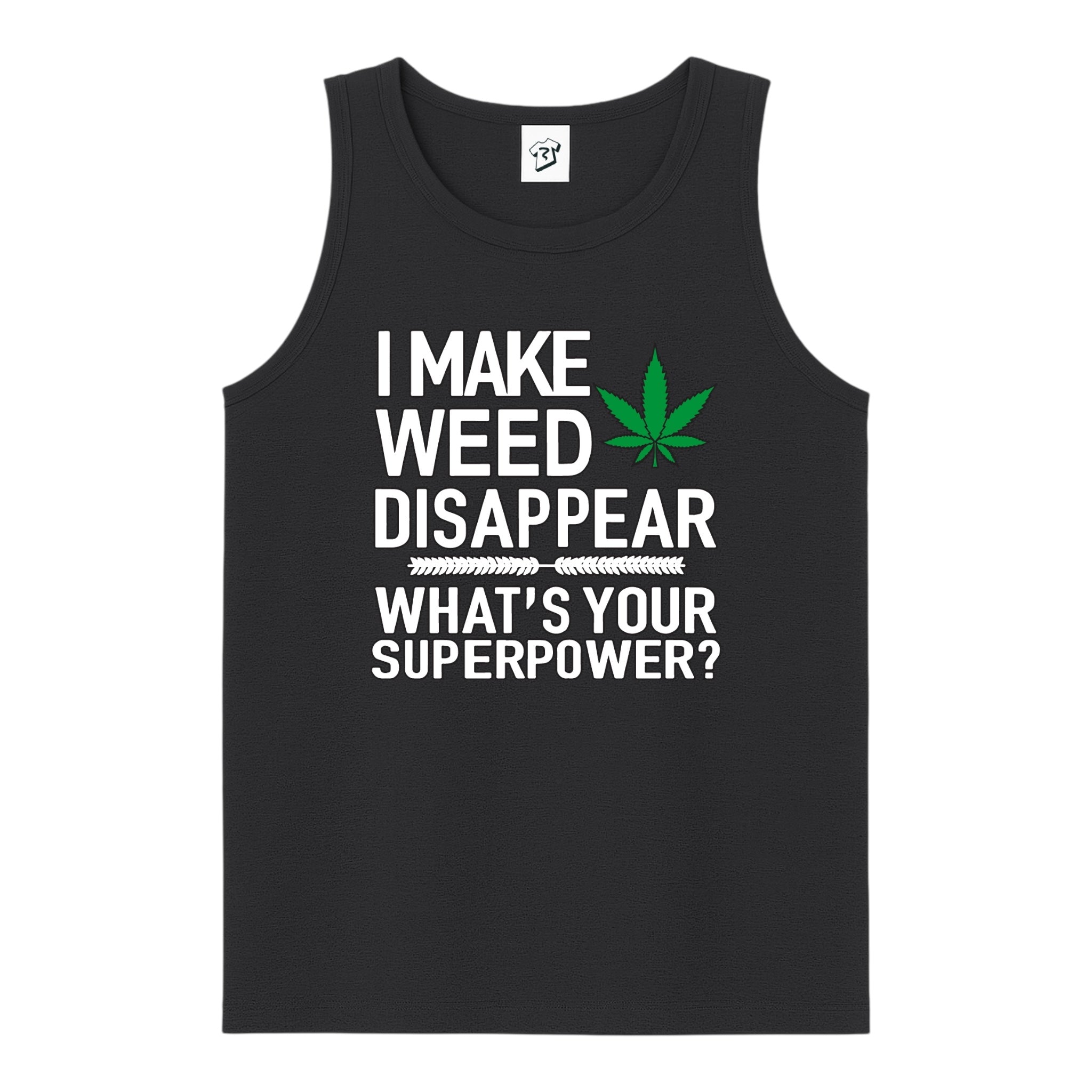 Tees Club tank top I Make Weed Disappear What's Your Superpower? - Tank Top Navy Size M detail
