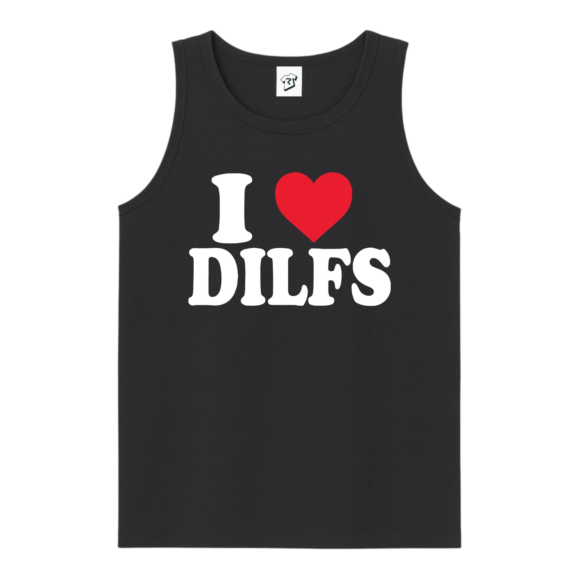 Tees Club tank top I Love DILFS - Tank Top Navy Size S back view