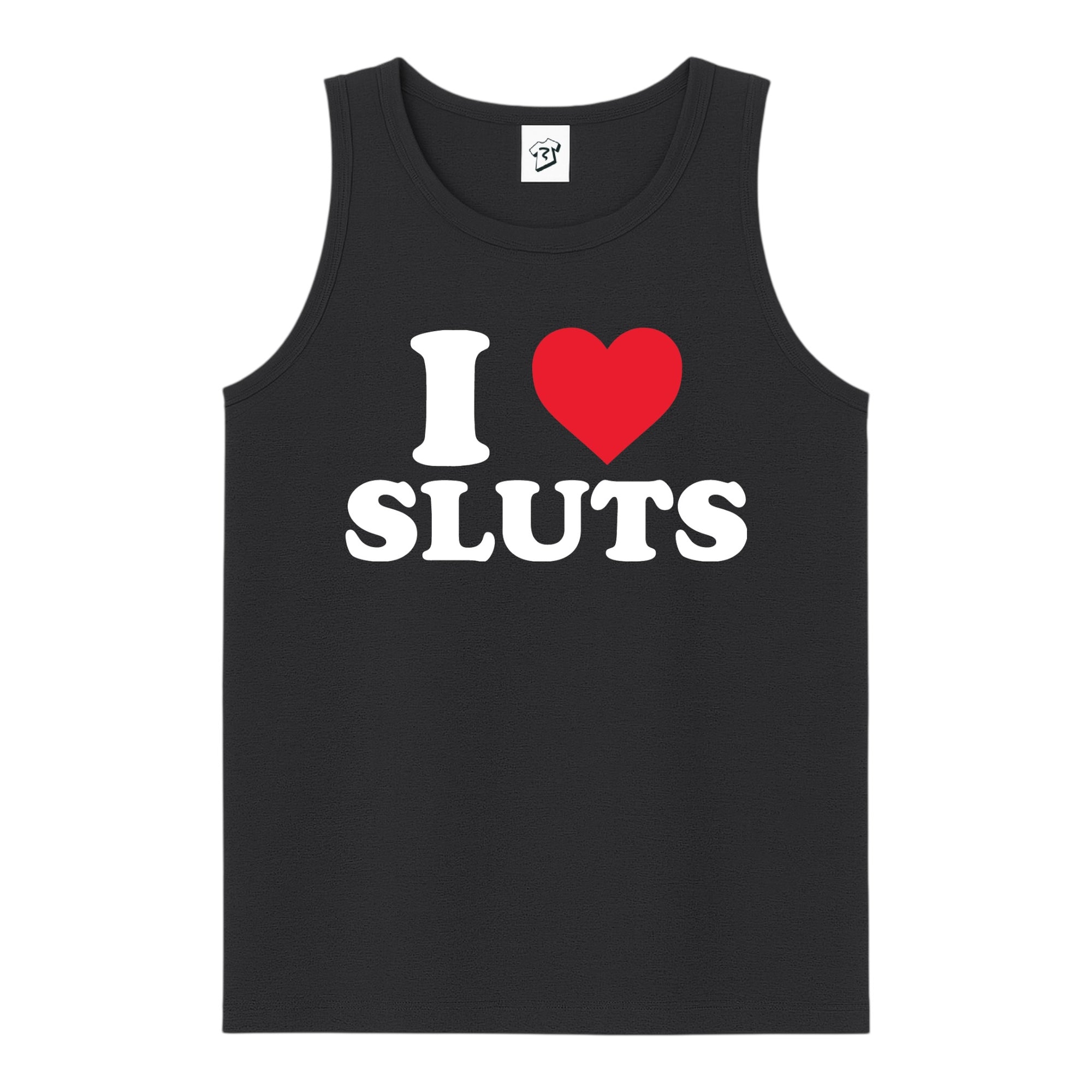 Tees Club tank top I Love Sluts - Tank Top Navy Size S back view
