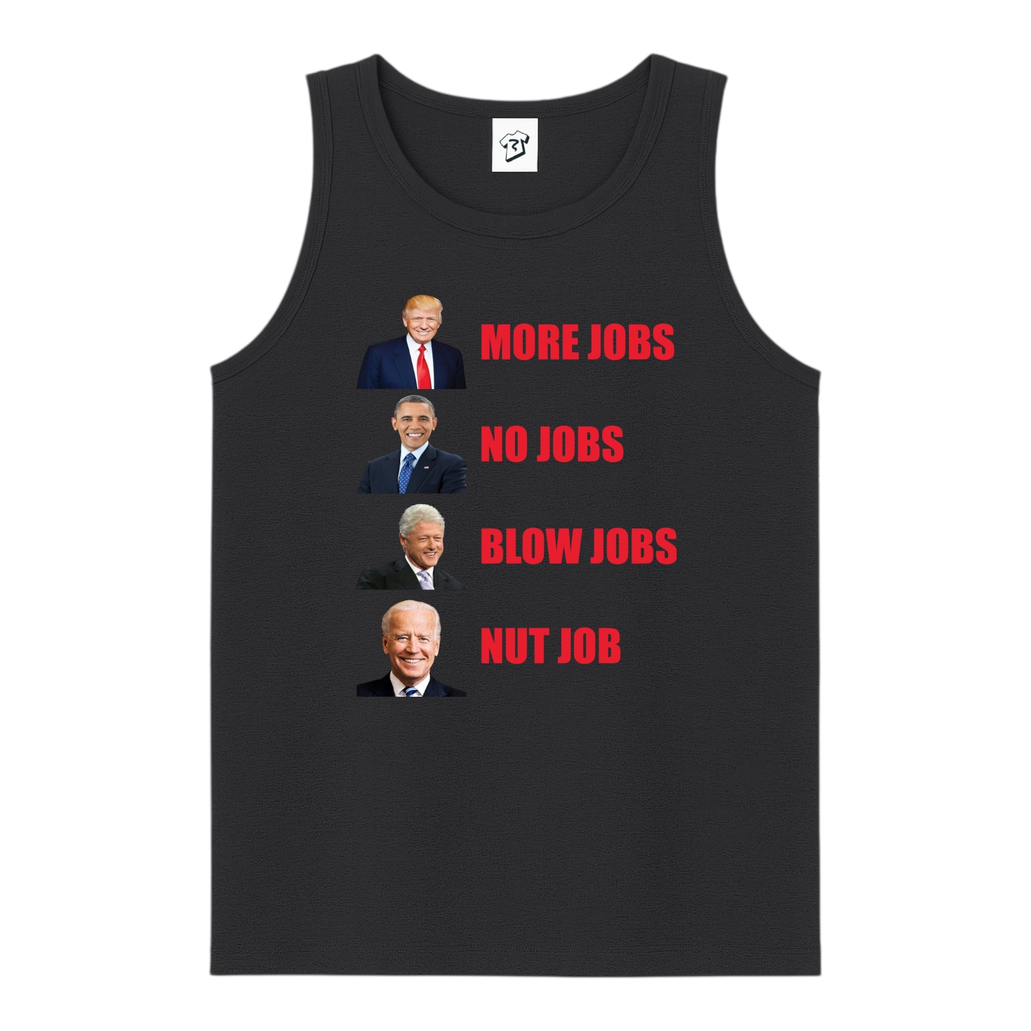 Tees Club tank top More Jobs No Jobs - Tank Top Navy Size S back view