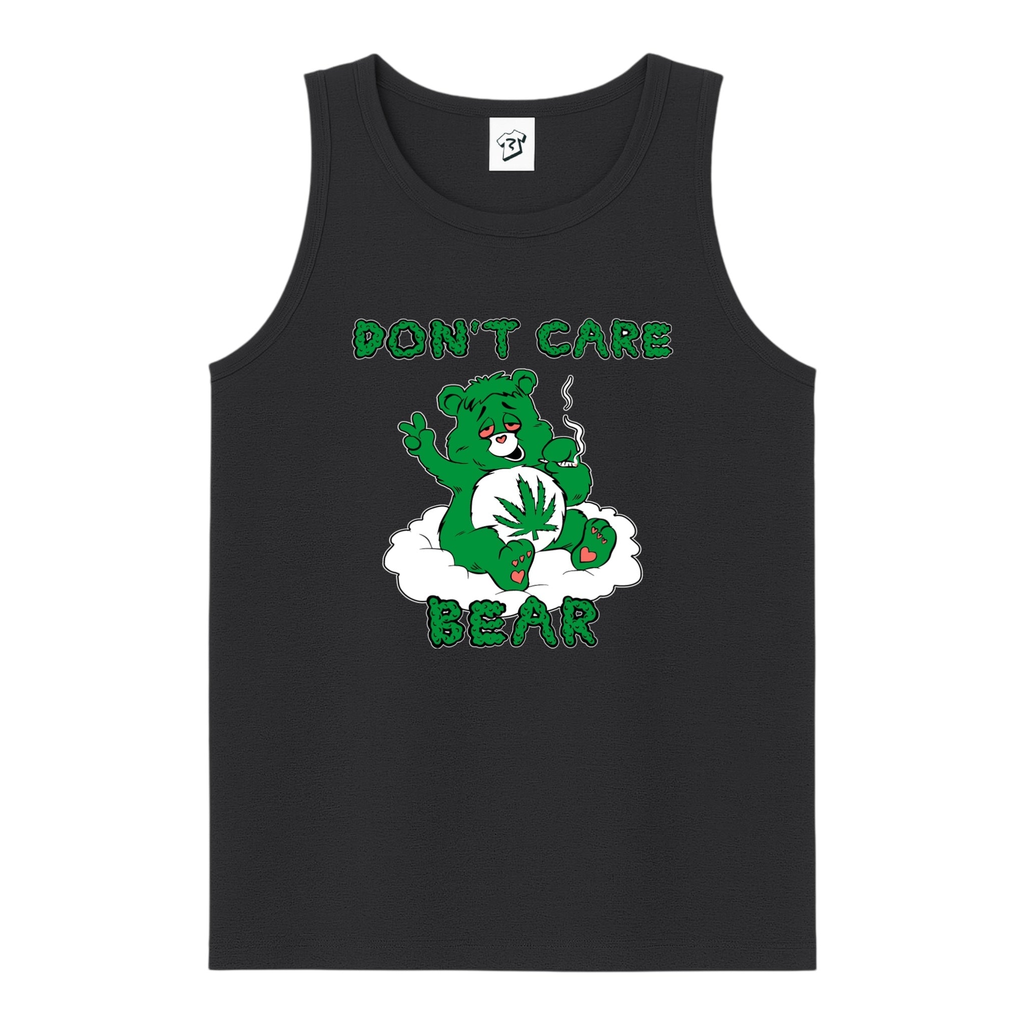 Tees Club tank top Don't Care Lazy Bear - Tank Top Navy Size M detail