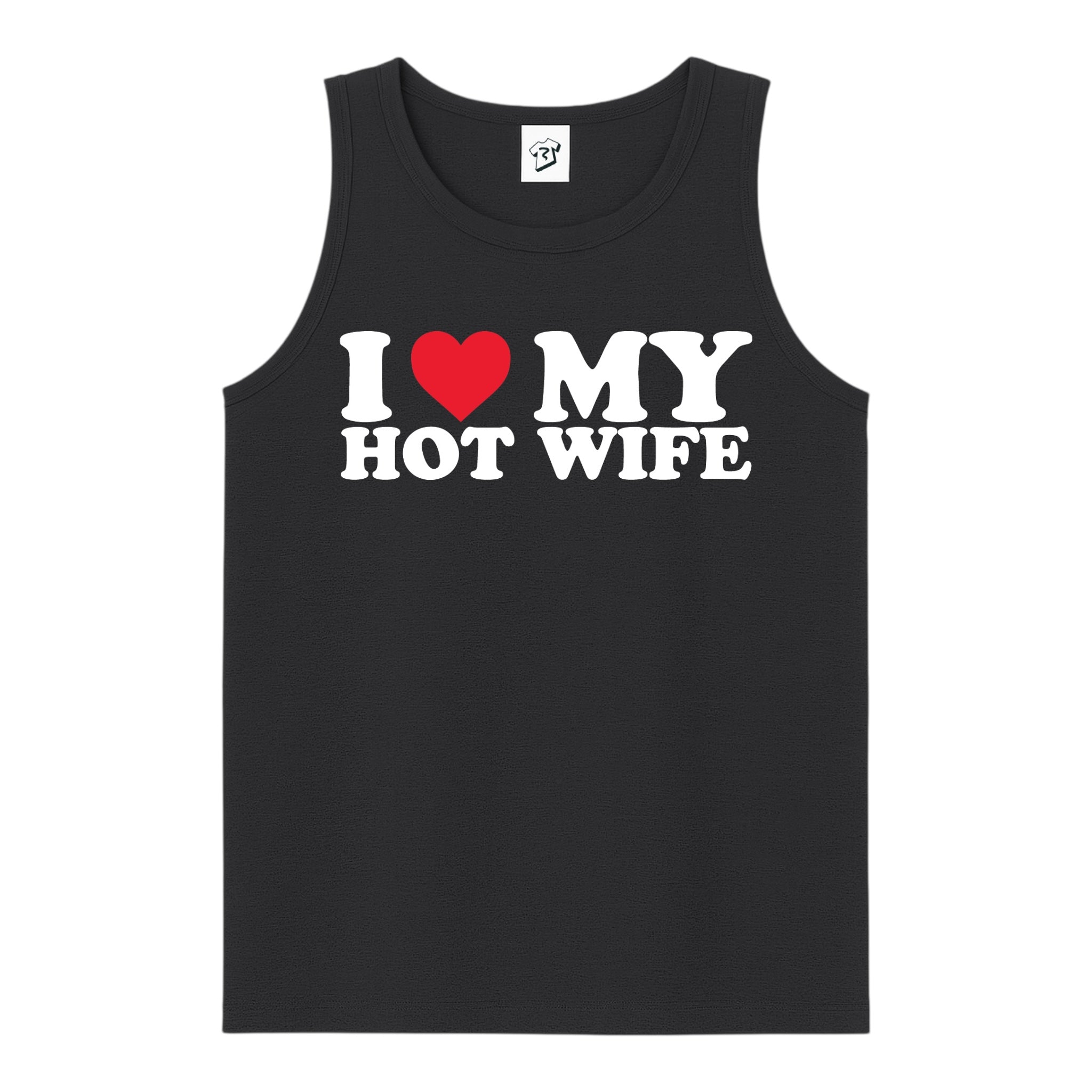 Tees Club tank top I Love My Hot Wife - Tank Top Navy Size M detail