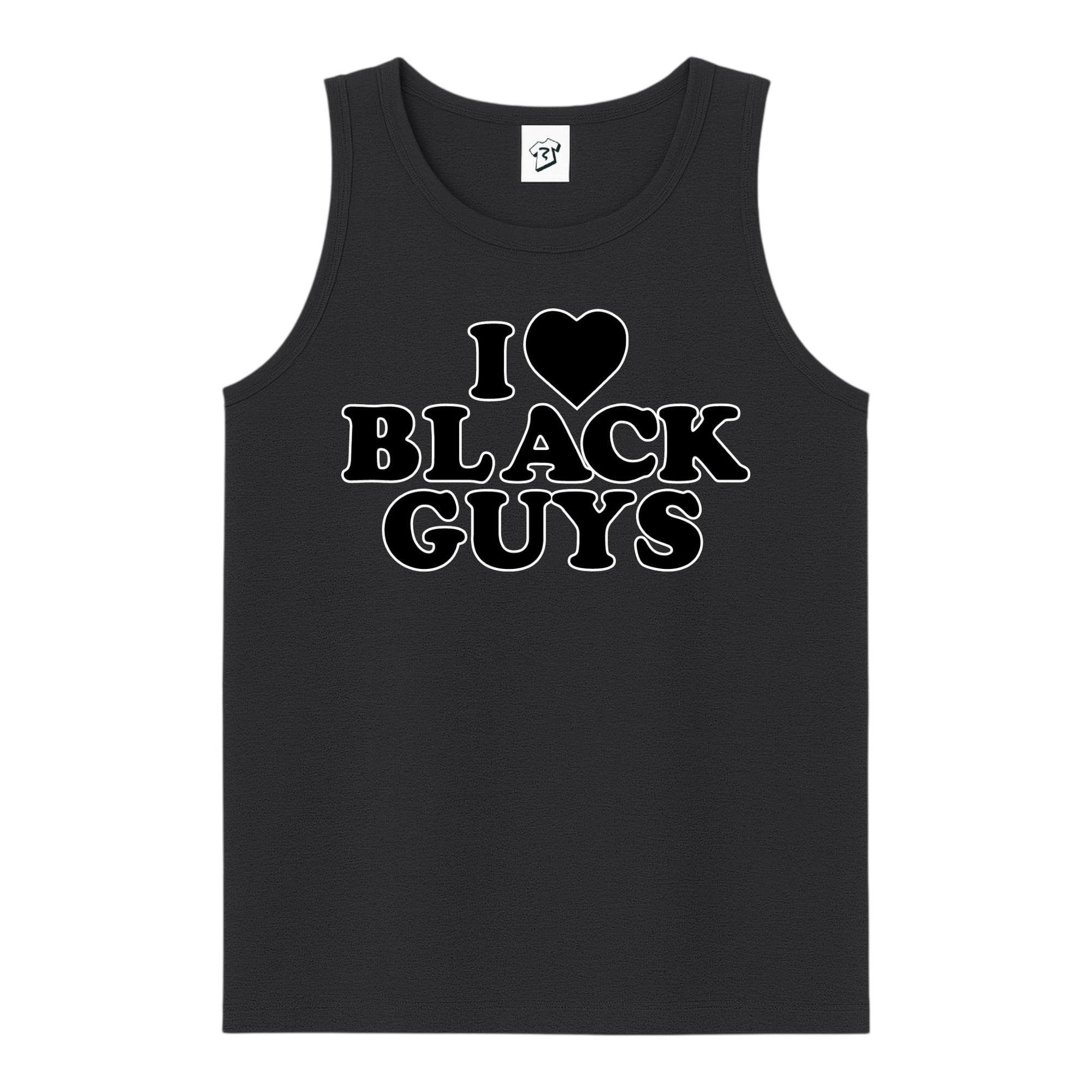 Tees Club tank top I Love Black Guys (Black) - Tank Top Navy Size S front view