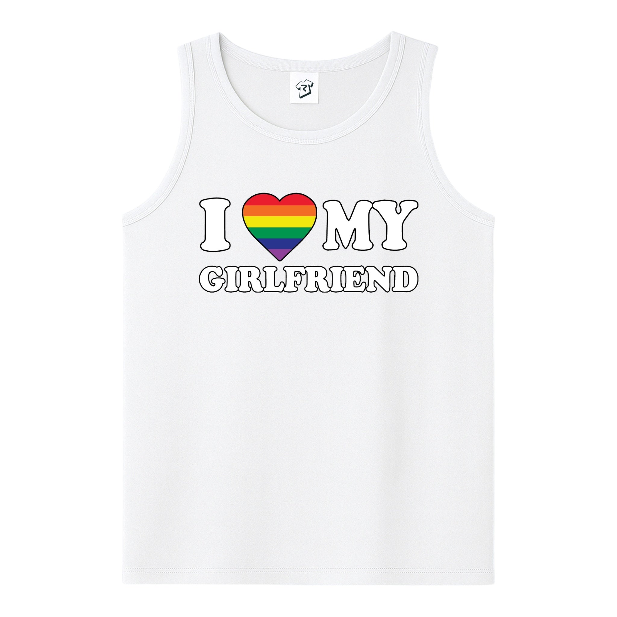 Tees Club tank top I Love My Girlfriend (Pride) - Tank Top Navy Size L detail