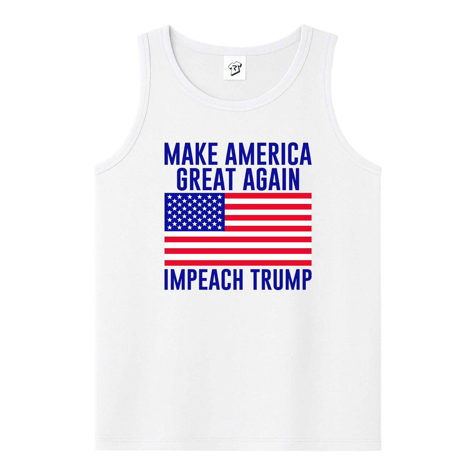 Tees Club tank top Impeach Trump - Tank Top Navy Size S front view