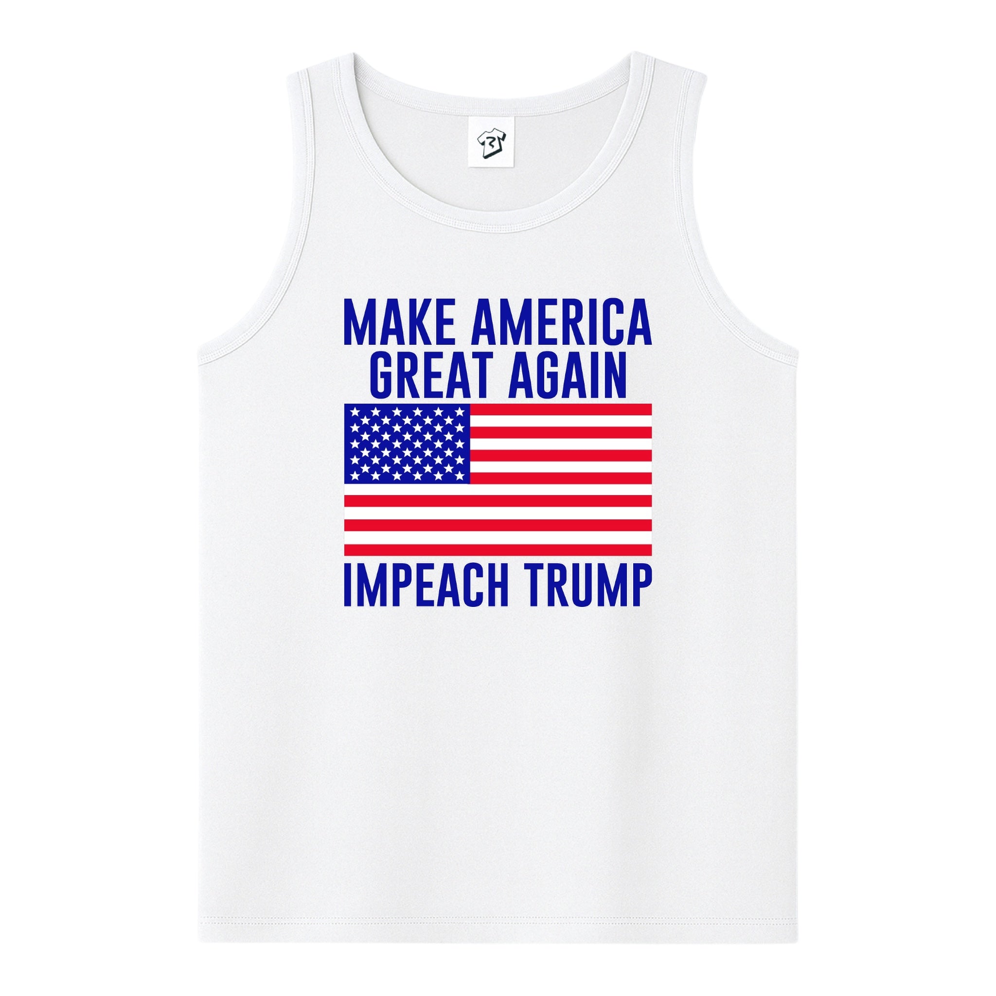 Tees Club tank top Impeach Trump - Tank Top Navy Size S front view