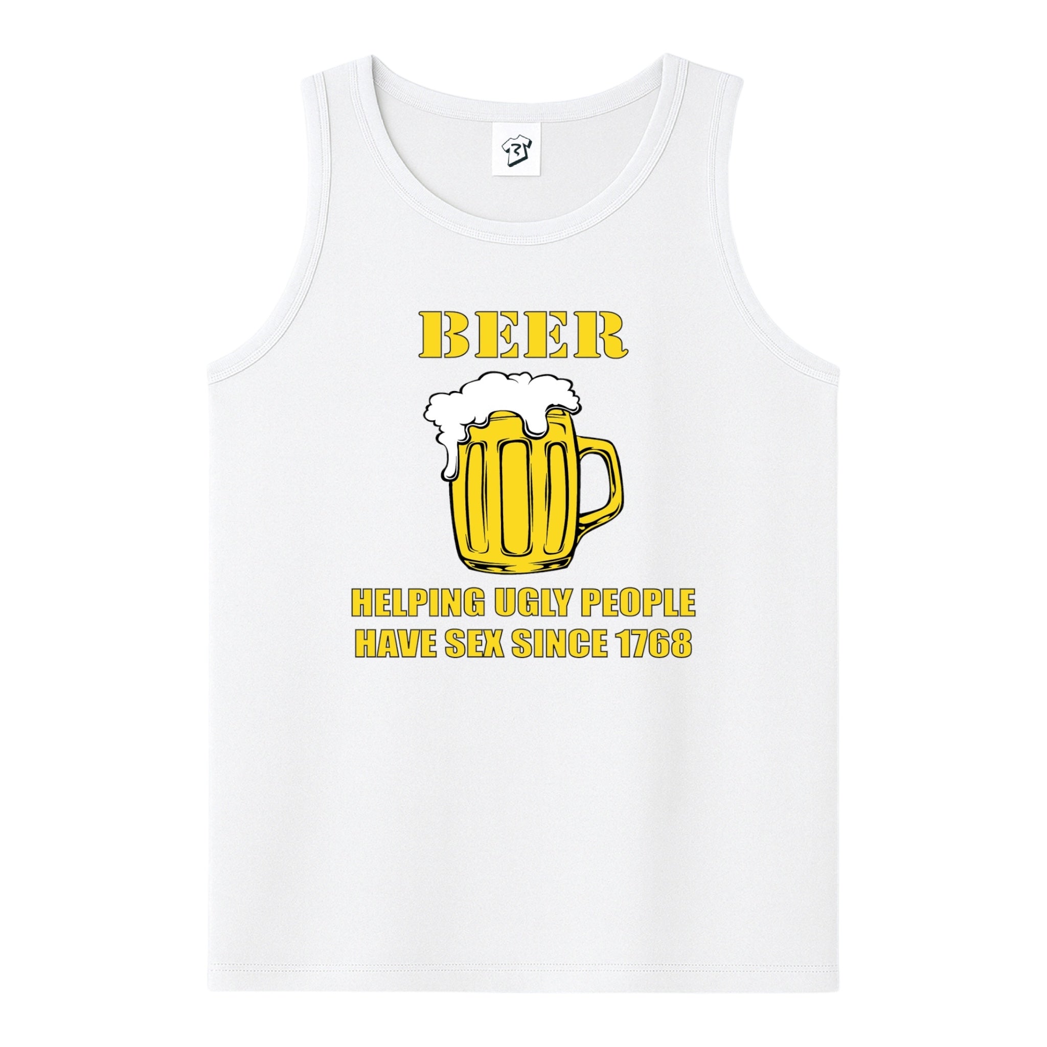Tees Club tank top Beer Helping Ugly People Have Sex - Tank Top Navy Size L detail