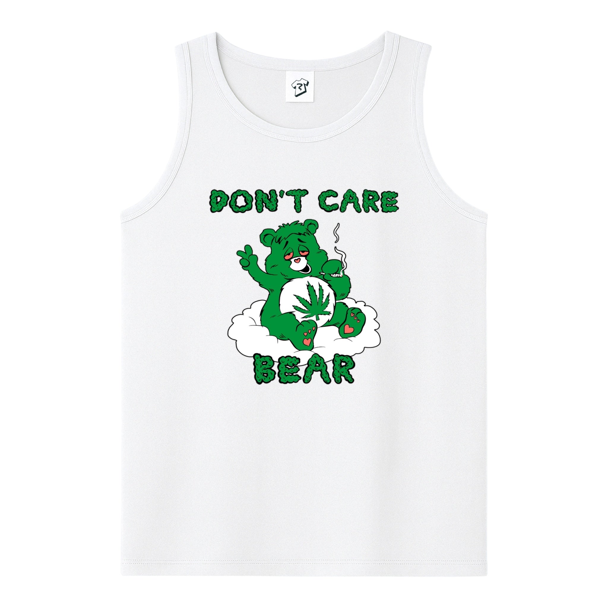 Tees Club tank top Don't Care Lazy Bear - Tank Top Navy Size S front view