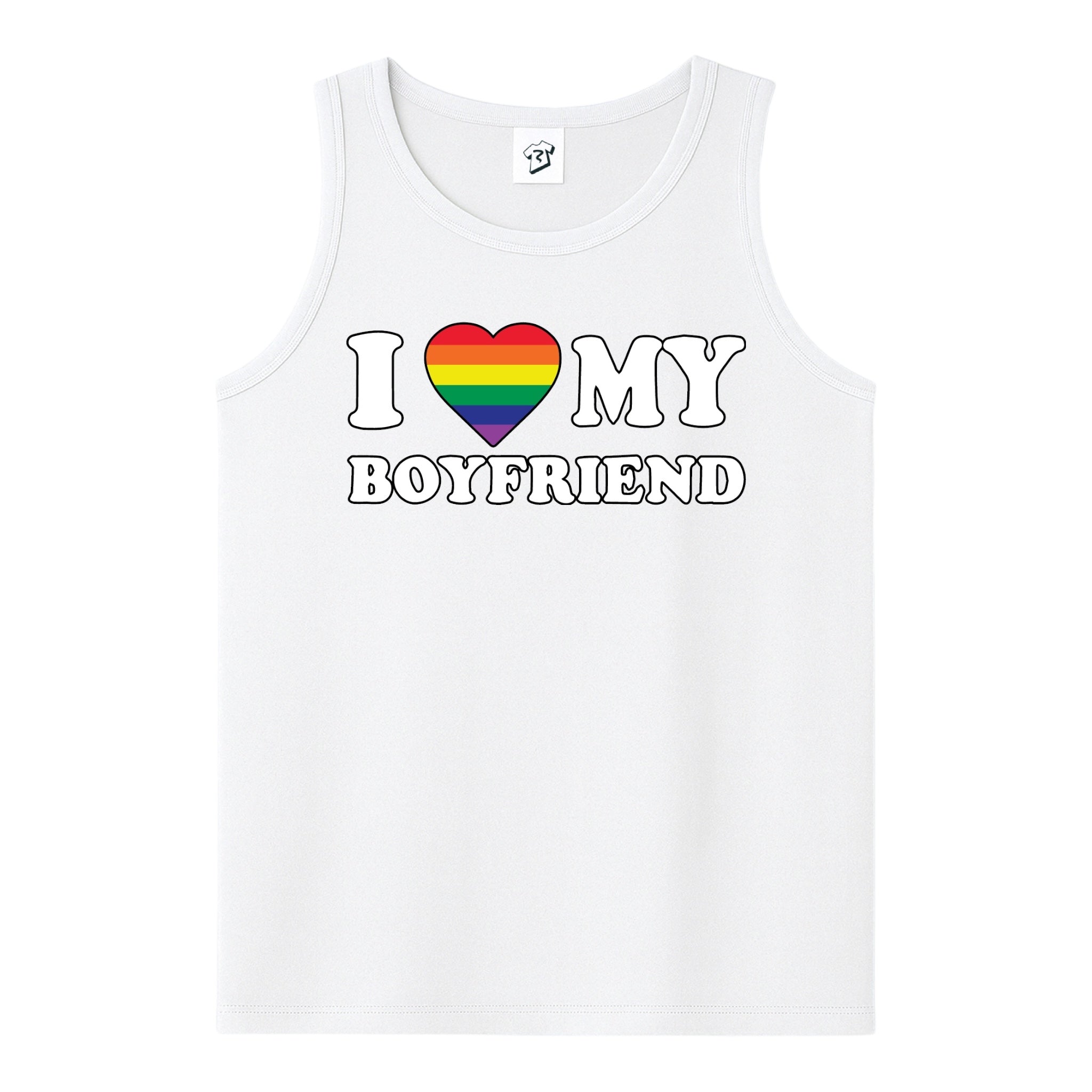Tees Club tank top I Love My Boyfriend (Pride) - Tank Top Navy Size L detail