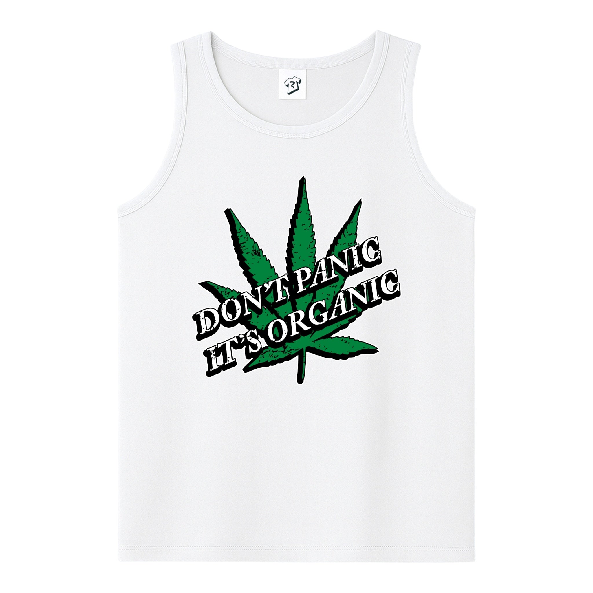 Tees Club tank top Don't Panic It's Organic - Tank Top Navy Size S front view