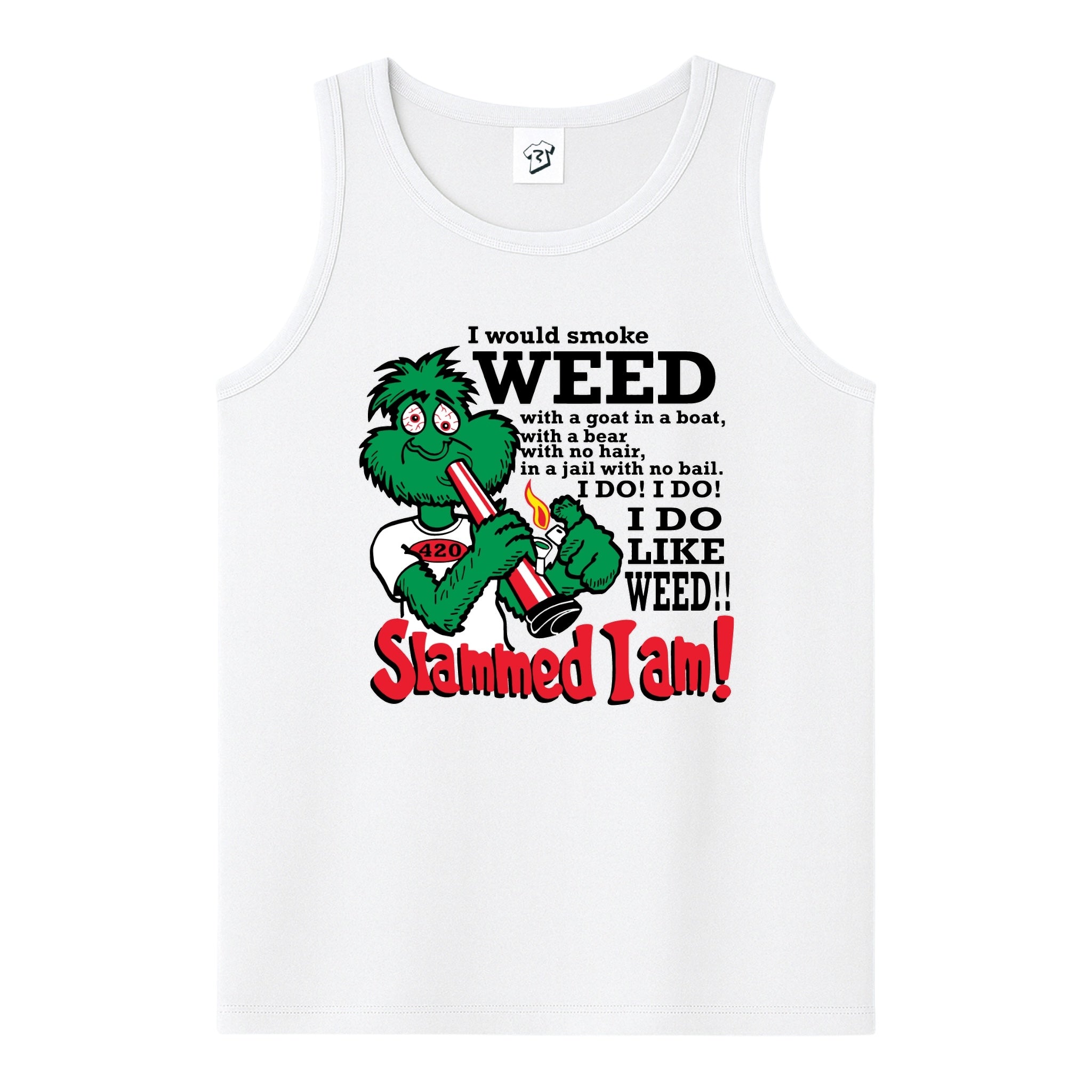 Tees Club tank top Slammed I Am Weed - Tank Top Navy Size L detail