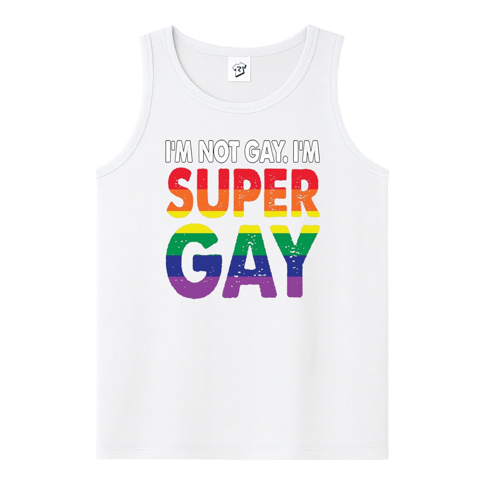 Tees Club tank top I'm Not Gay I'm Super Gay - Tank Top Navy Size L detail