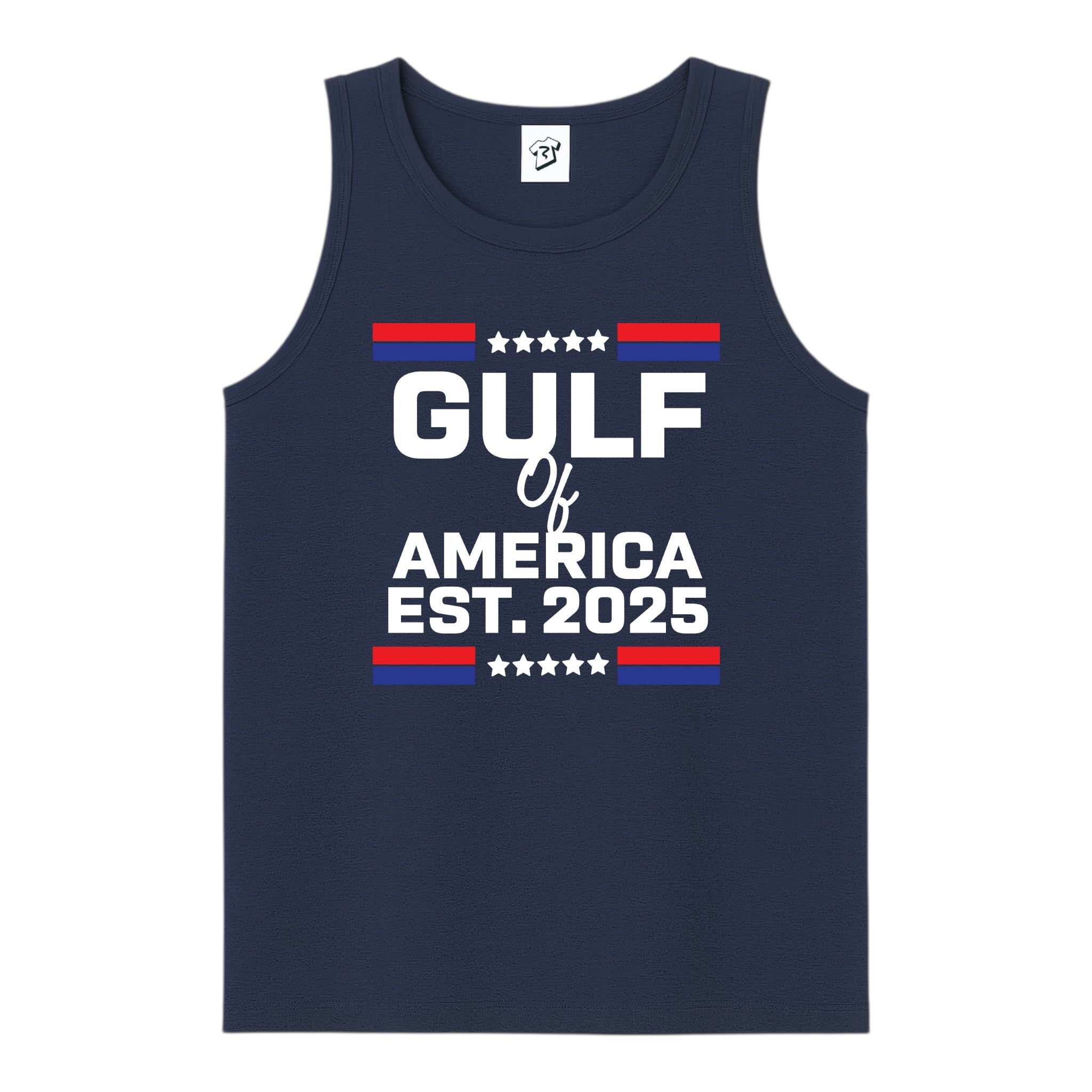 Tees Club tank top Gulf of America EST 2025 - Tank Top Navy Size S front view