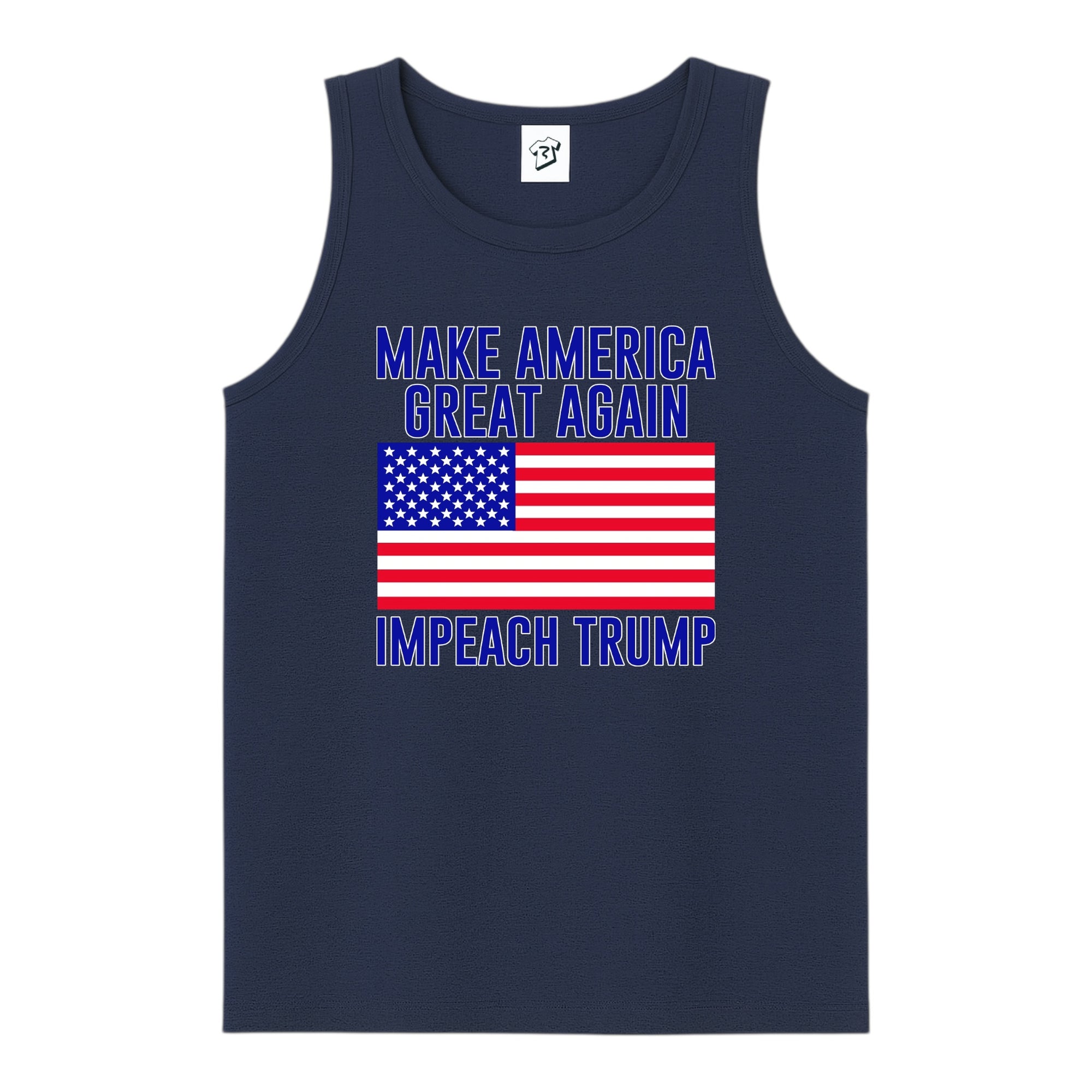 Tees Club tank top Impeach Trump - Tank Top Navy Size S back view