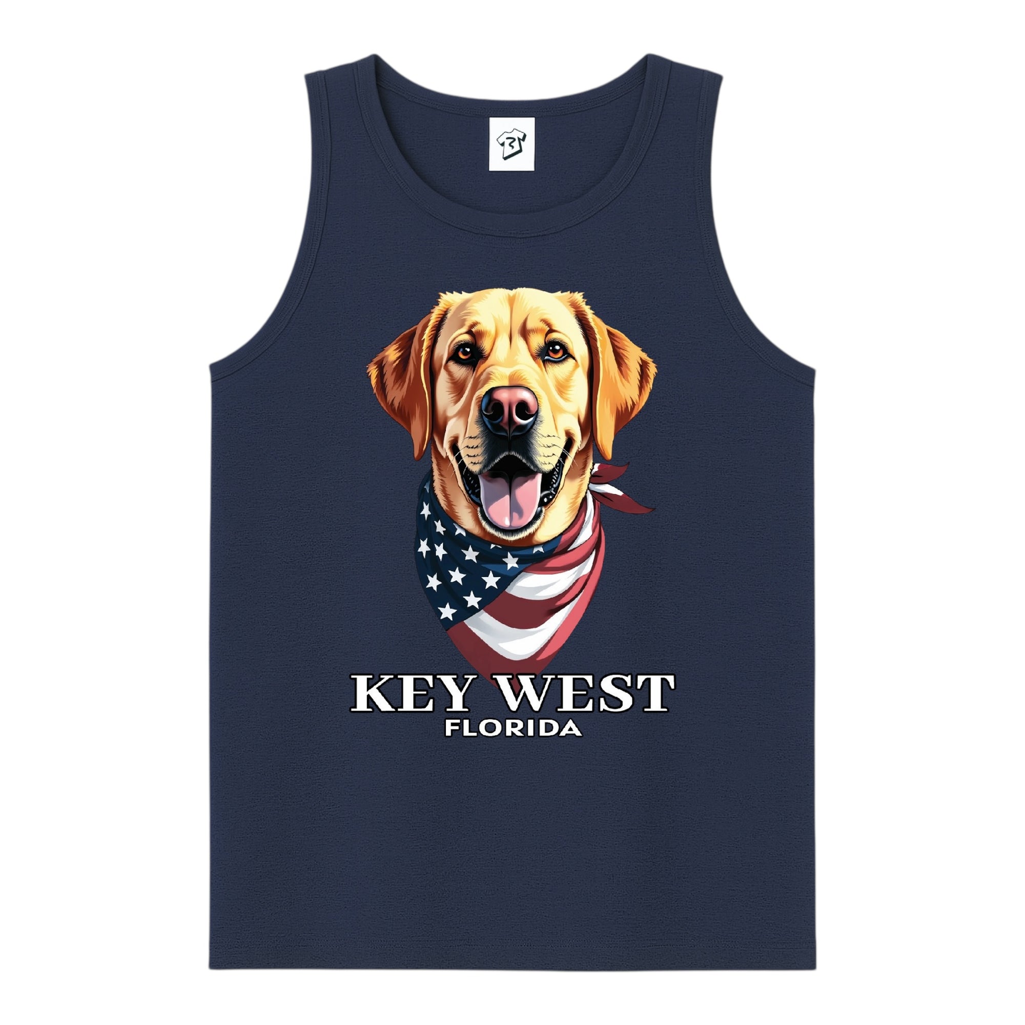 Tees Club tank top Golden Retriever KW - Tank Top Navy Size S back view