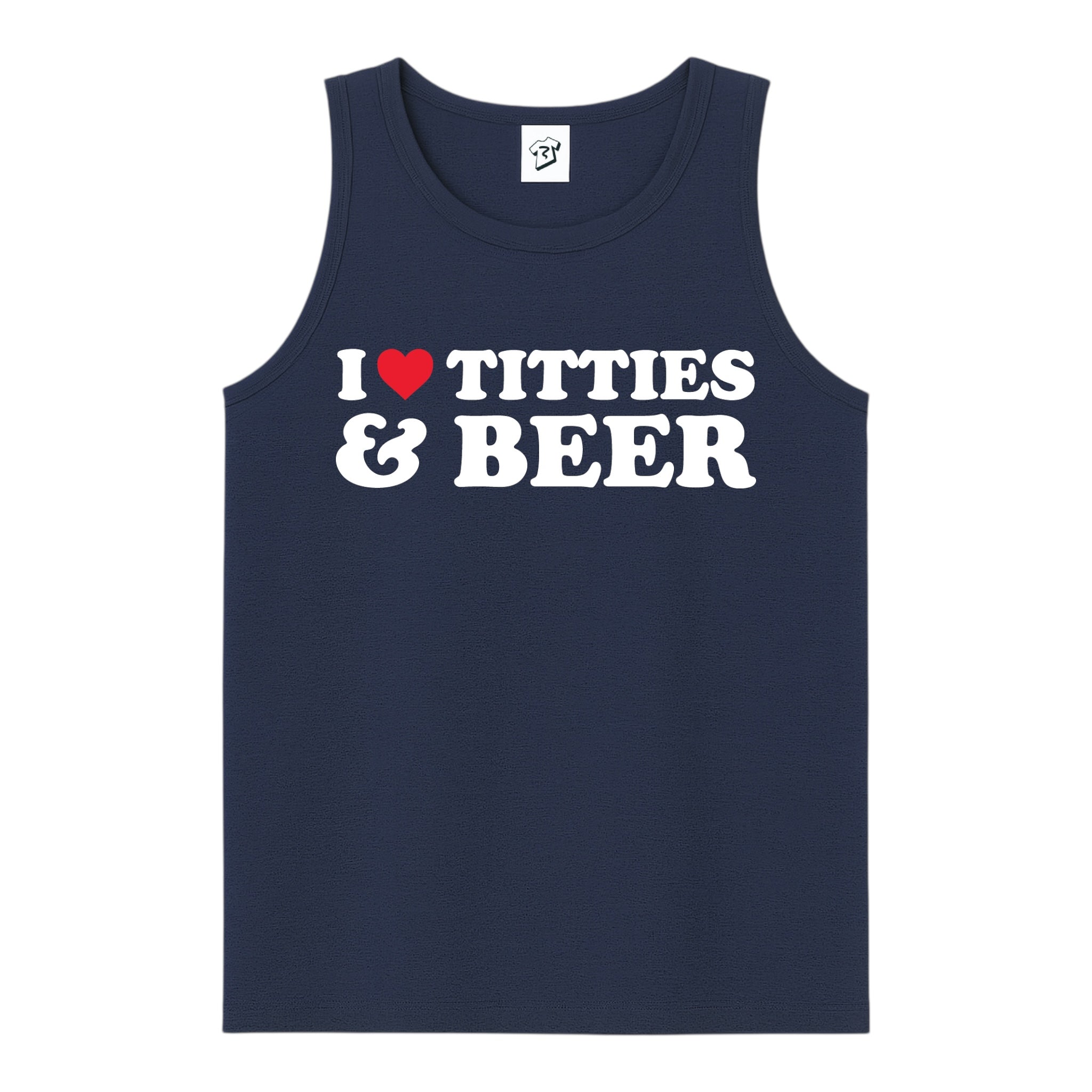 Tees Club tank top I Love Titties & Beer - Tank Top Navy Size M detail