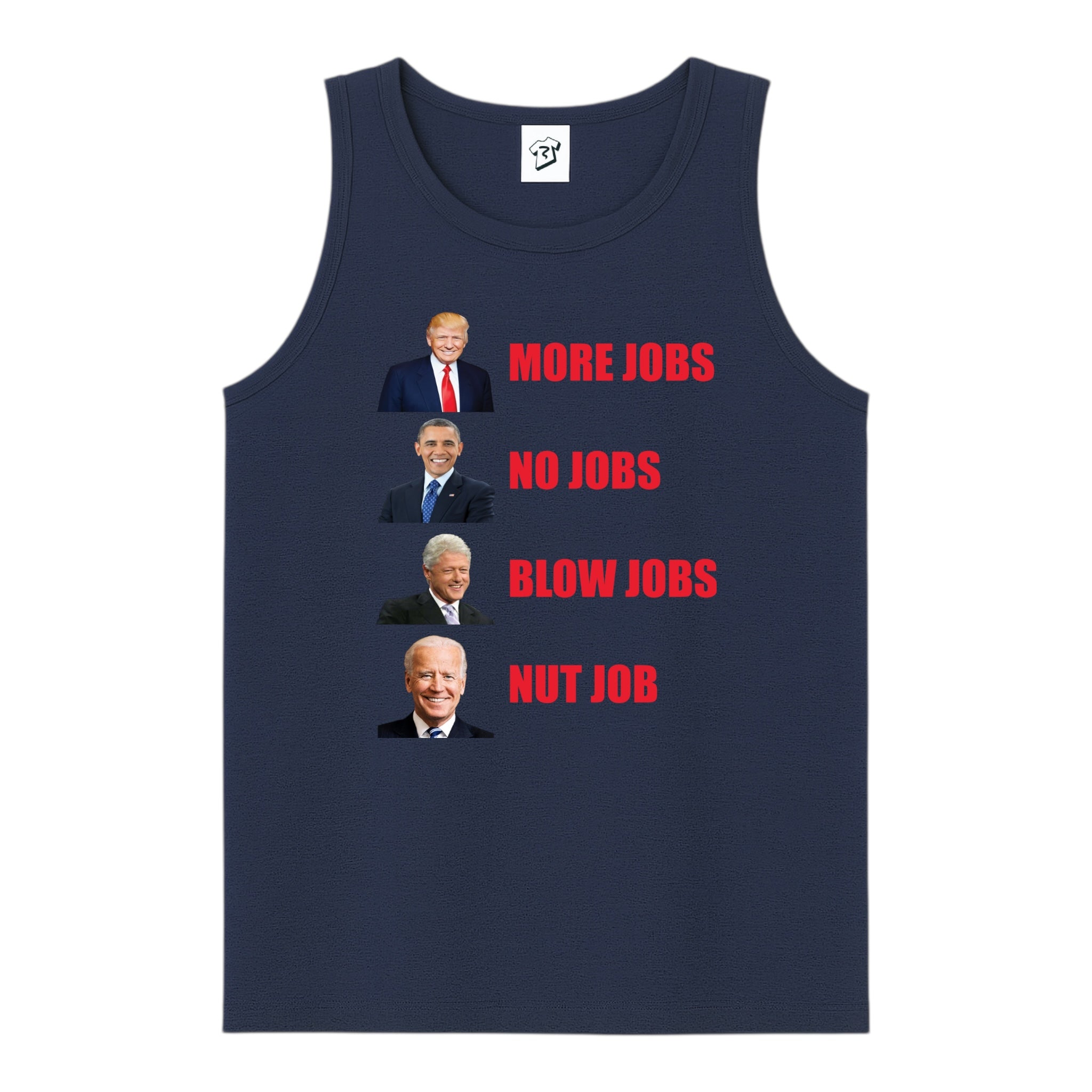Tees Club tank top More Jobs No Jobs - Tank Top Navy Size S front view