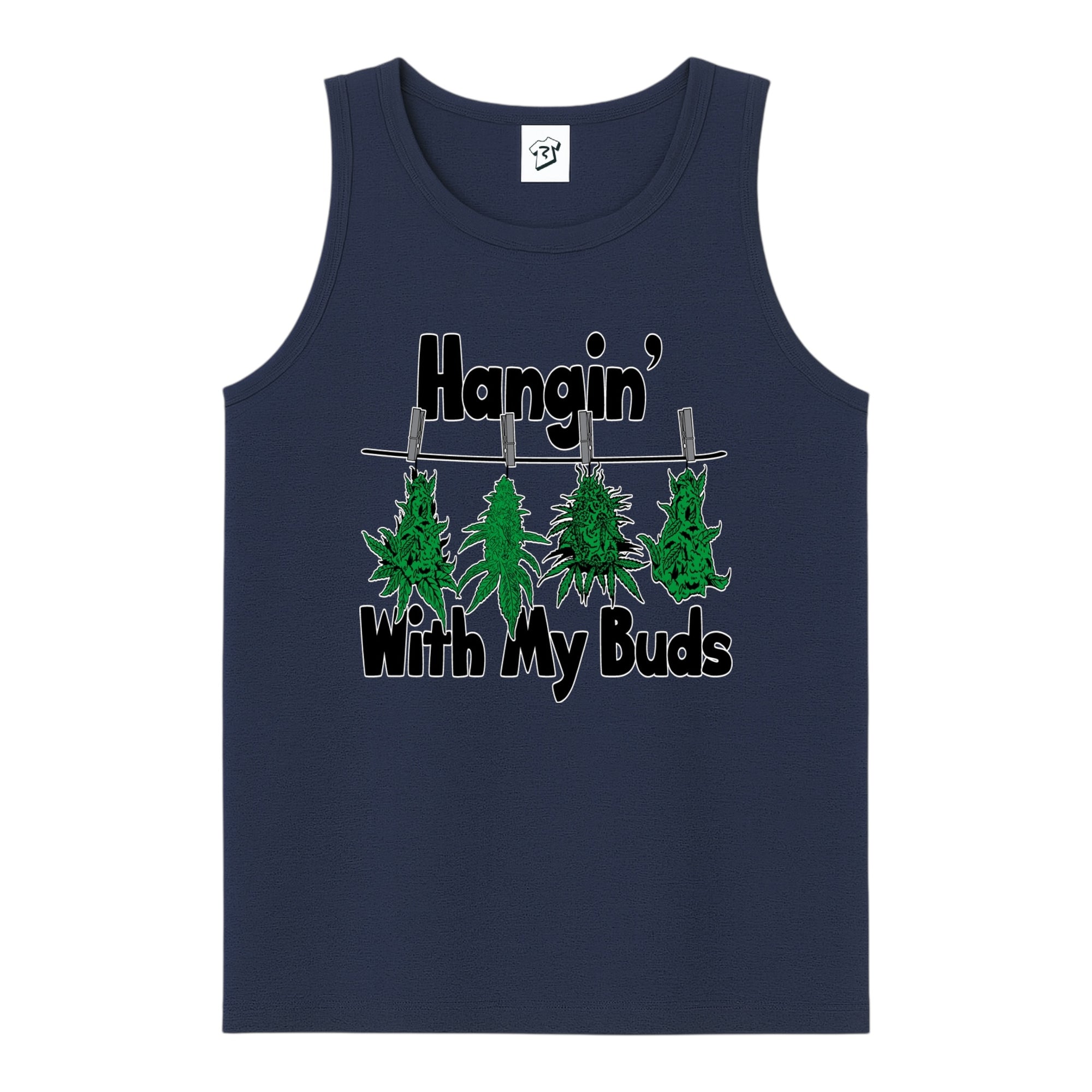 Tees Club tank top Hangin' With My Buds - Tank Top Navy Size S back view