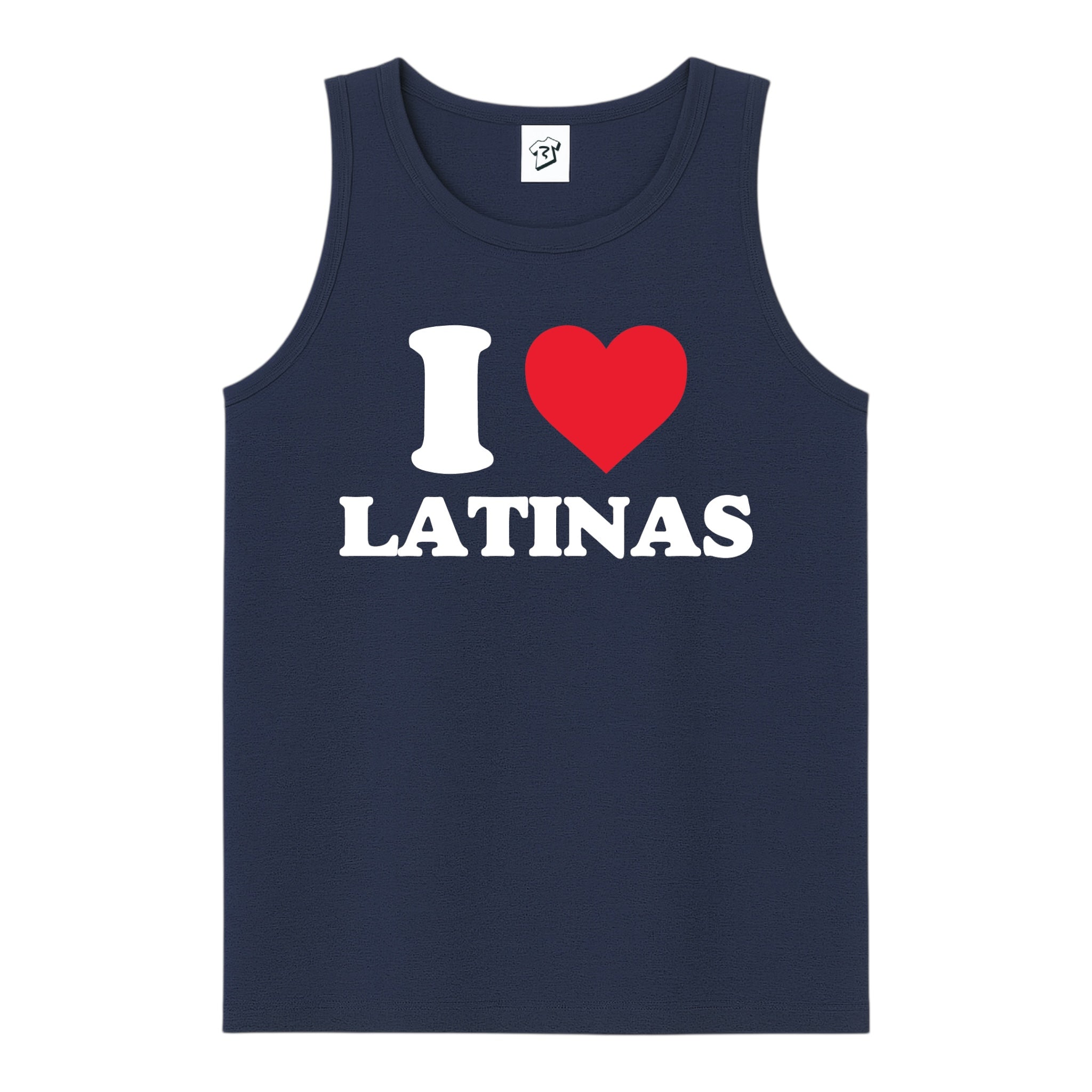 Tees Club tank top I Love Latinas - Tank Top Navy Size S front view