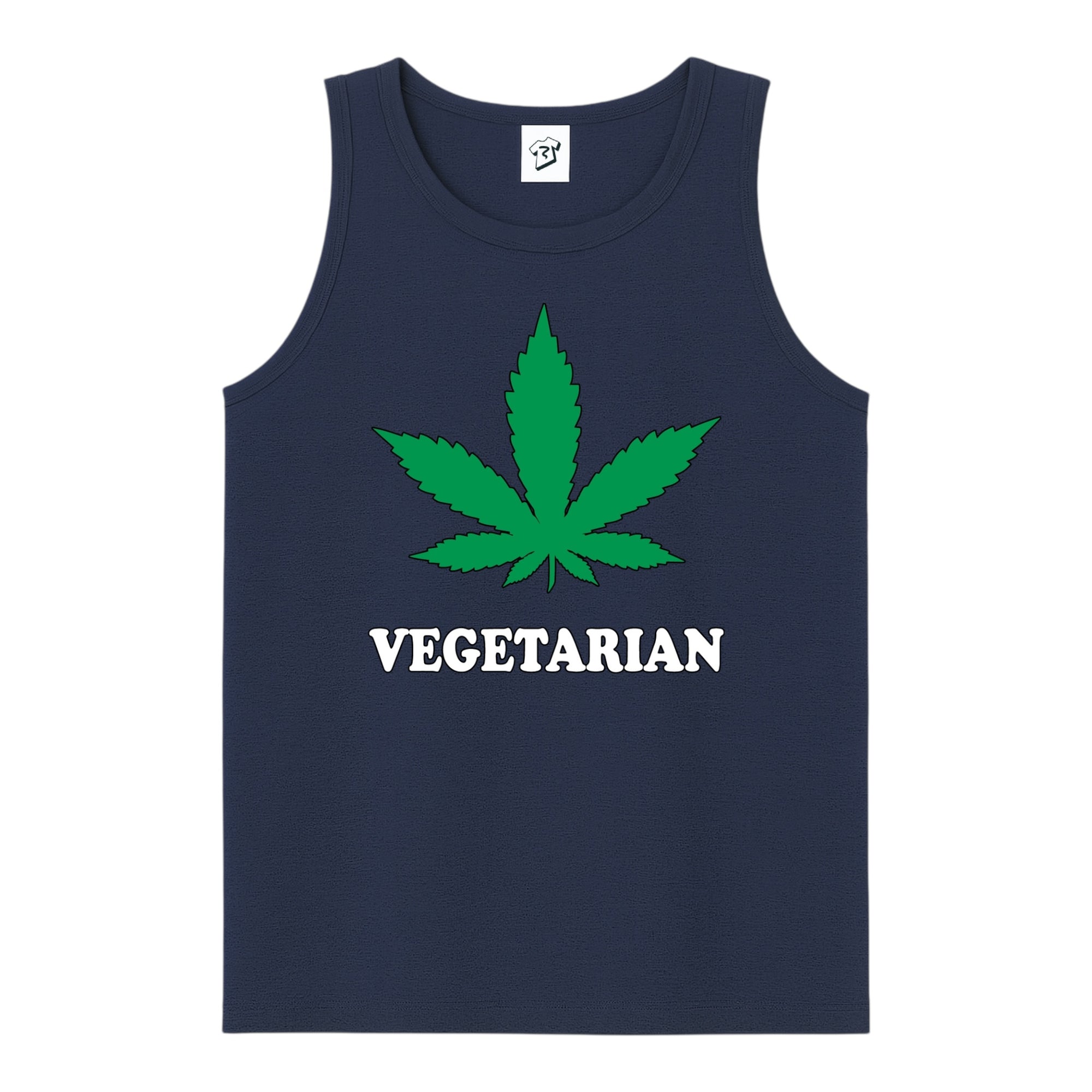 Tees Club tank top Vegetarian - Tank Top Navy Size S front view