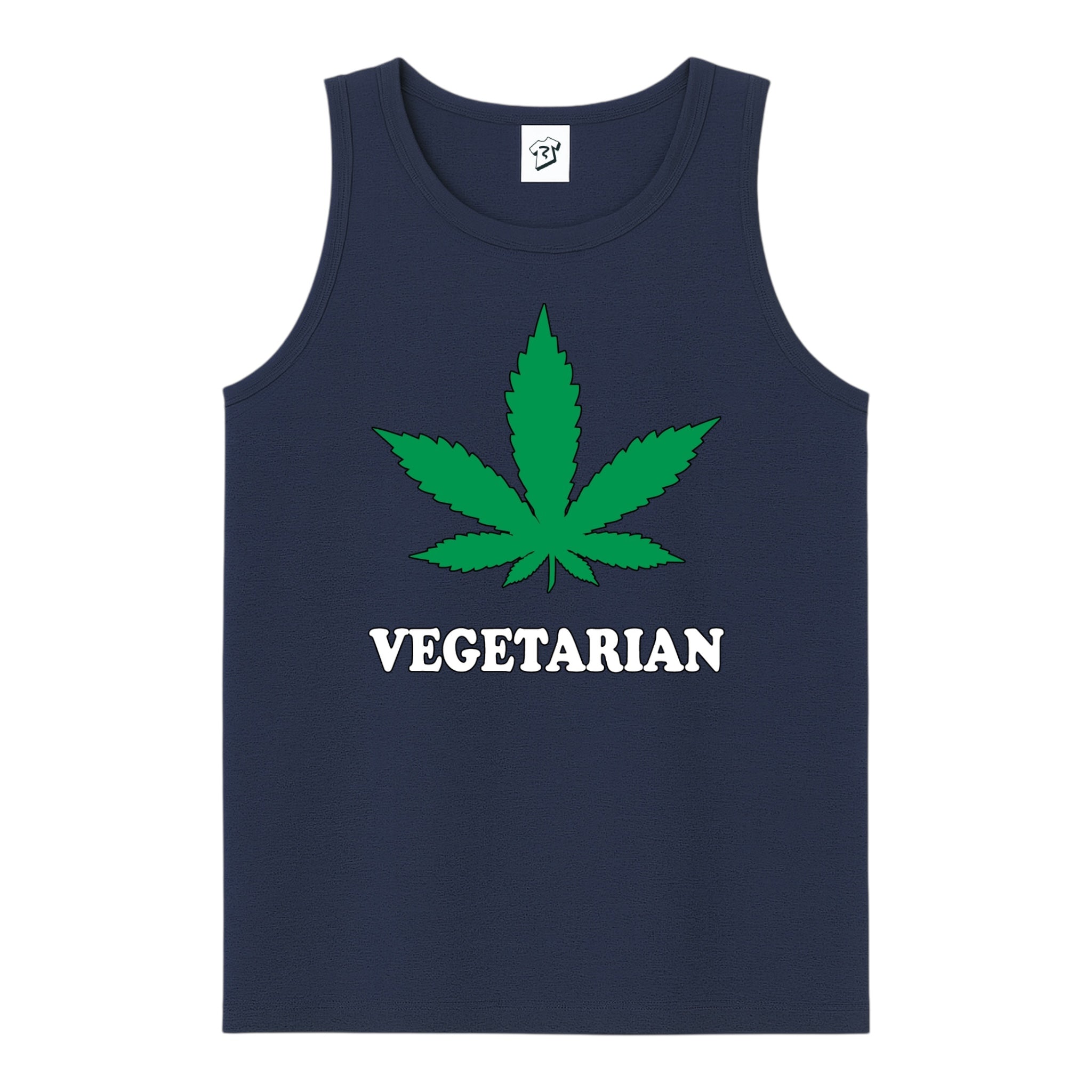 Tees Club tank top Vegetarian - Tank Top Navy Size S front view