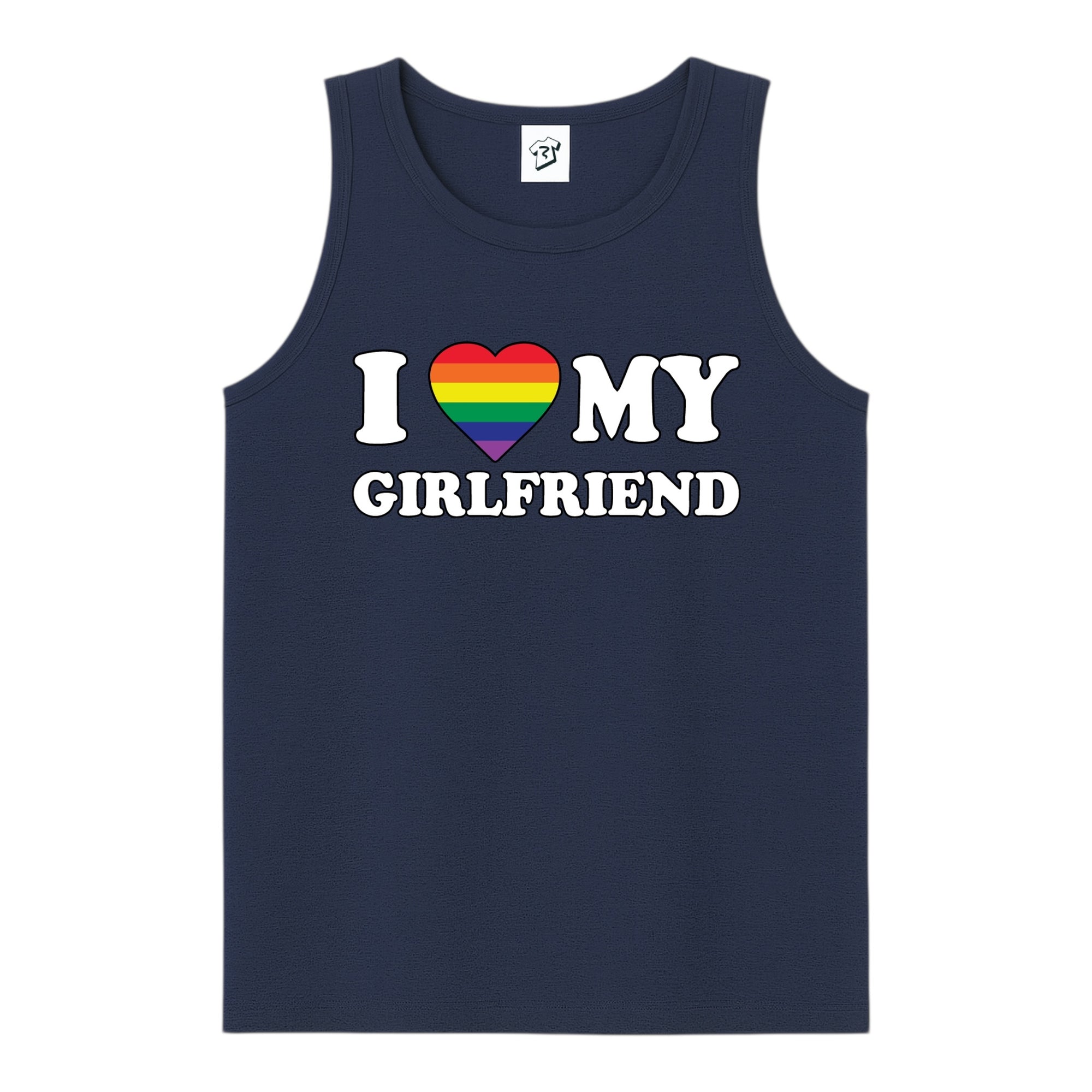 Tees Club tank top I Love My Girlfriend (Pride) - Tank Top Navy Size S back view
