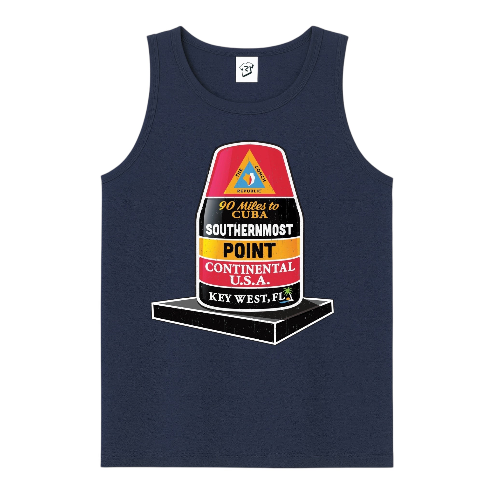 Tees Club tank top Southernmost Point KW - Tank Top Navy Size S back view