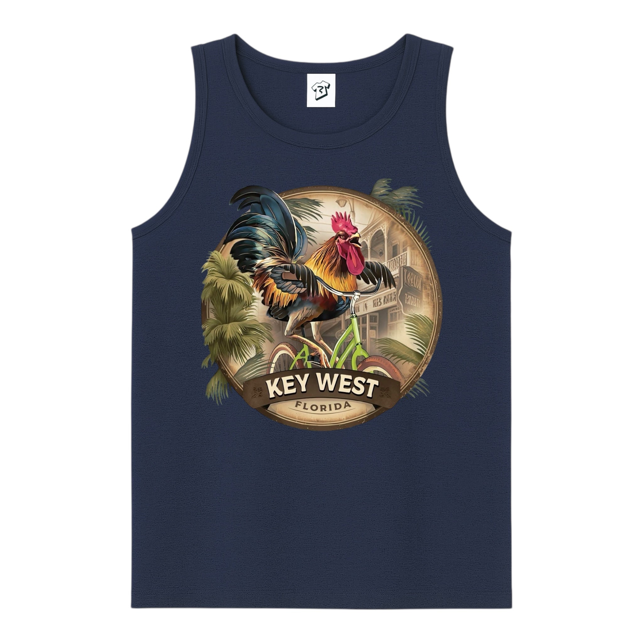Tees Club tank top Bike Rooster KW - Tank Top Navy Size S back view