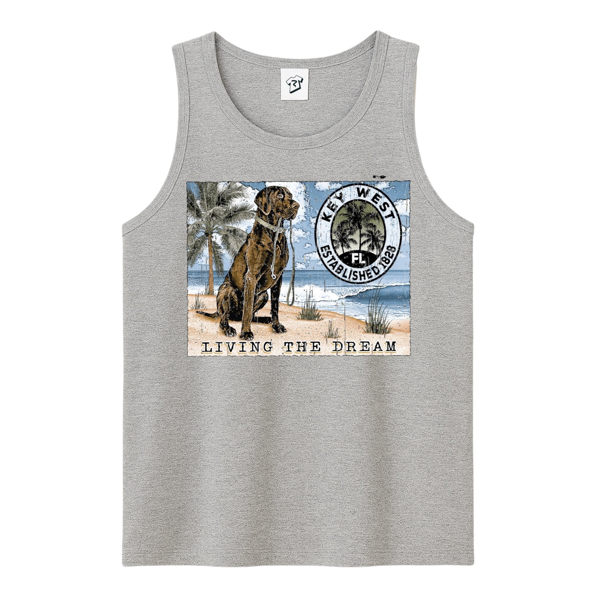 Tees Club tank top Black Lab Dog KW - Tank Top Navy Size S front view