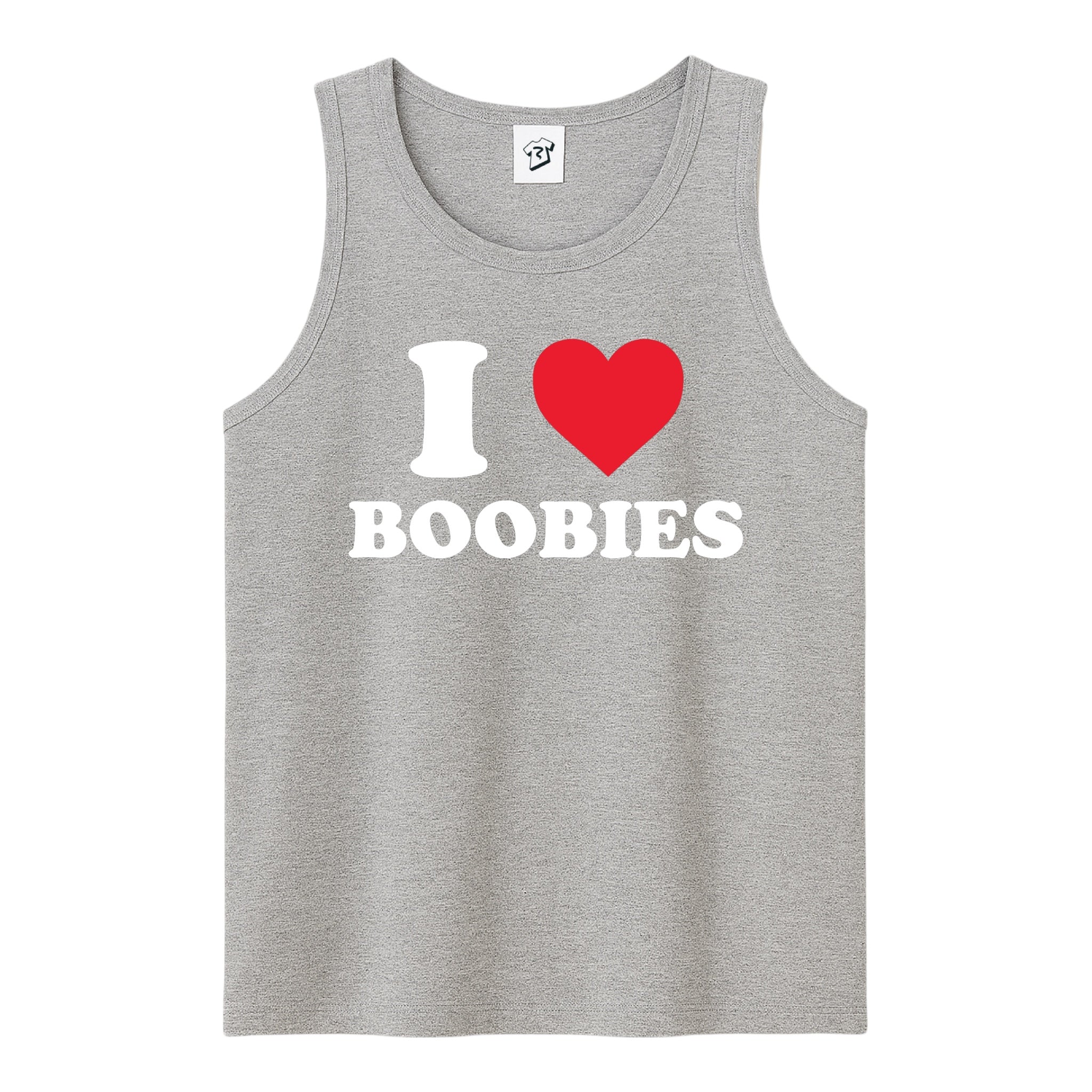 Tees Club tank top I Love Boobies - Tank Top Navy Size S back view