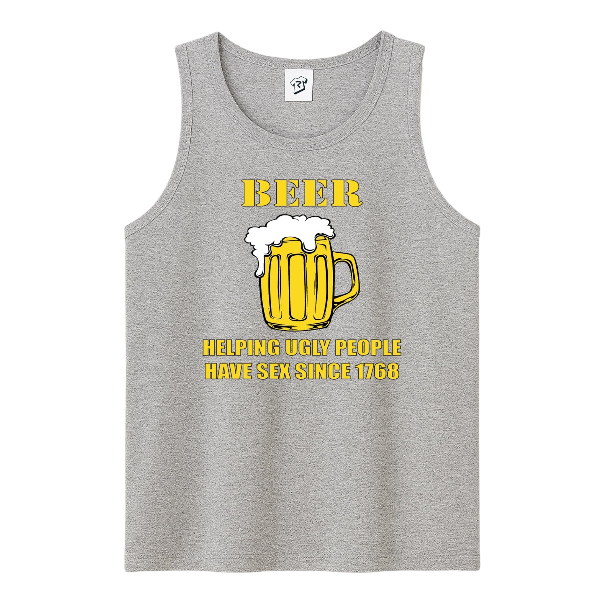 Tees Club tank top Beer Helping Ugly People Have Sex - Tank Top Navy Size M detail