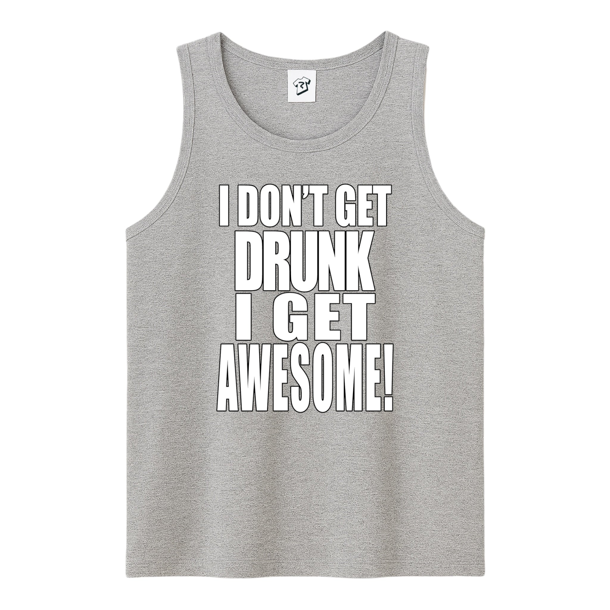Tees Club tank top I Don't Get Drunk I Get Awesome - Tank Top Navy Size M detail