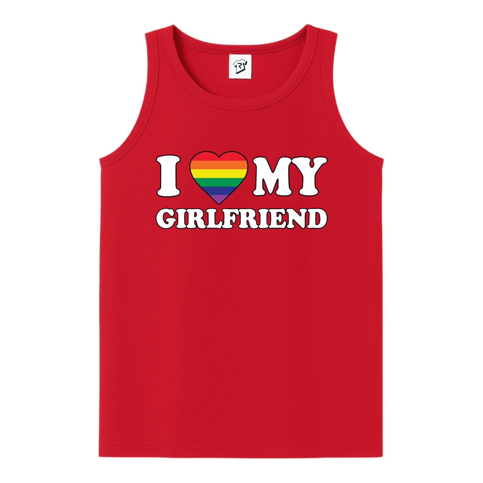 Tees Club tank top I Love My Girlfriend (Pride) - Tank Top Navy Size S front view