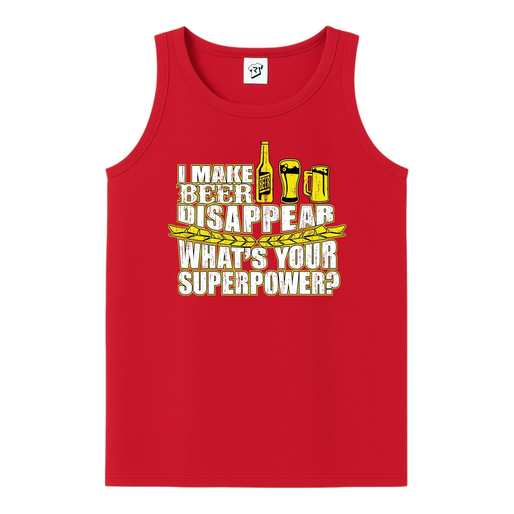 Tees Club tank top I Make Beer Disappear What's Your Superpower? - Tank Top Navy Size L detail