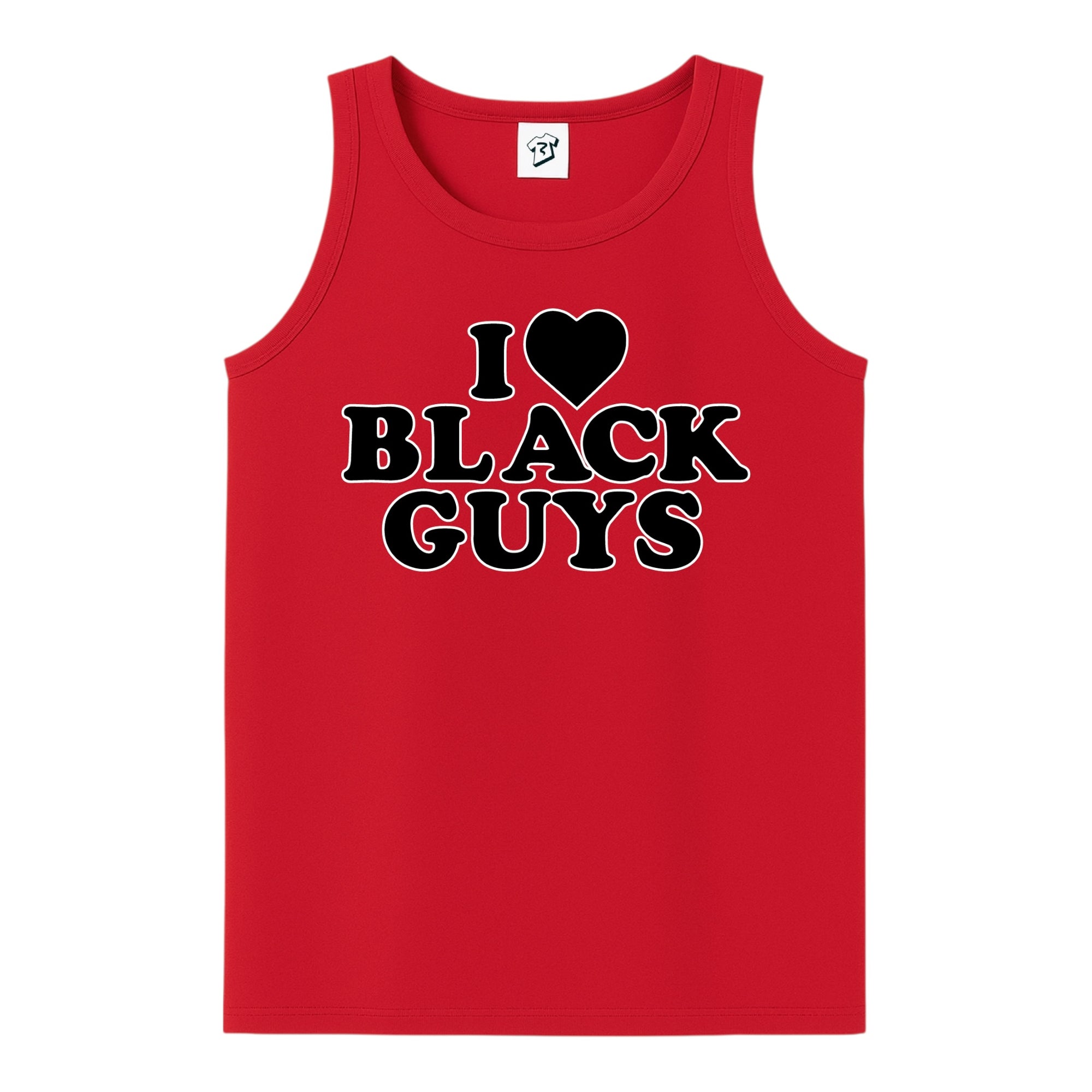 Tees Club tank top I Love Black Guys (Black) - Tank Top Navy Size S back view