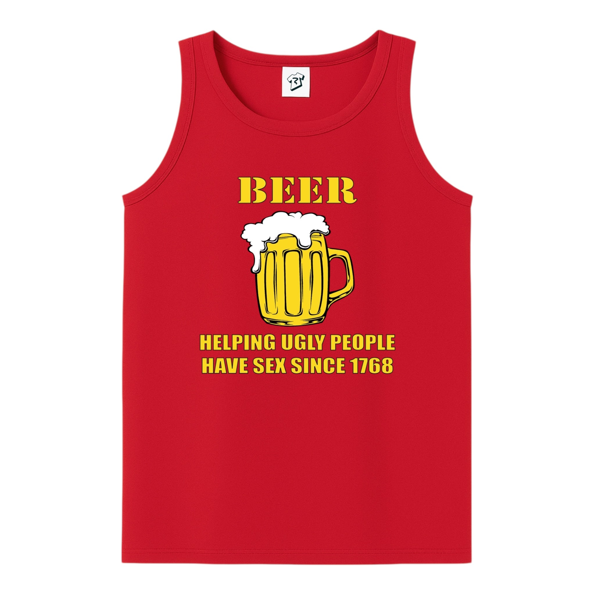 Tees Club tank top Beer Helping Ugly People Have Sex - Tank Top Navy Size L detail
